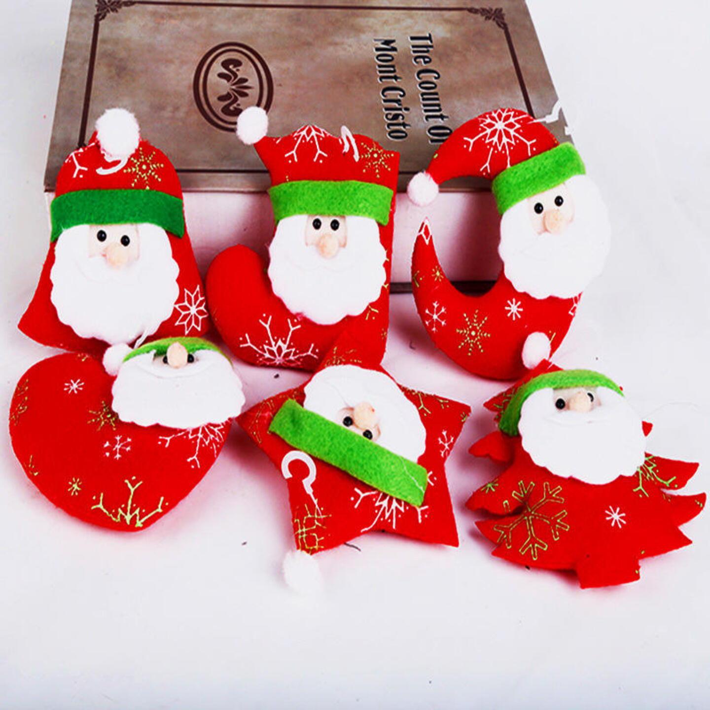 Merry Christmas Doll Old Man Gift  Xmas Tree Pendant Santa Claus Ornaments with Five-Pointed Star Small Pendants