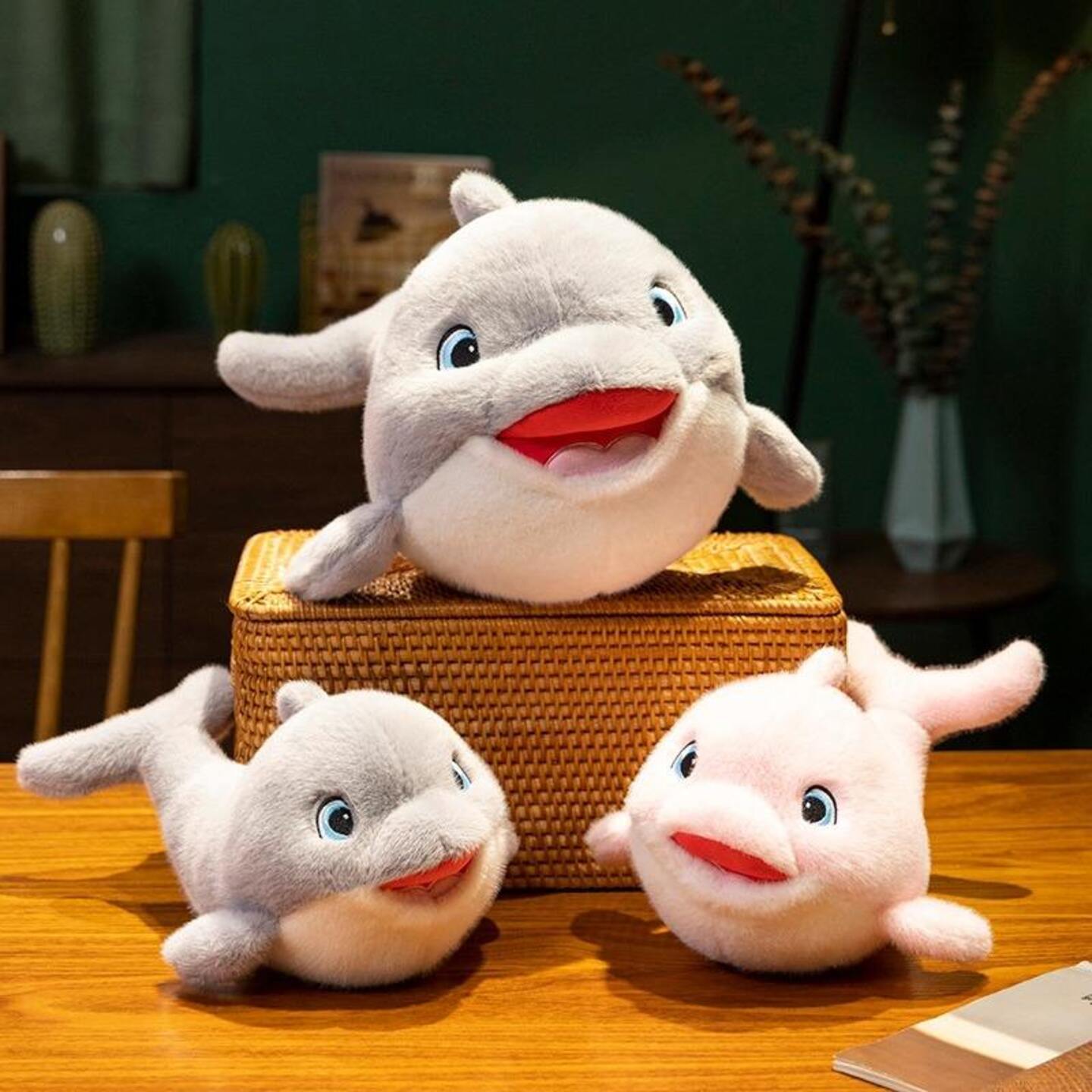 ute Plush Pink and Gray Dolphin – Adorable Home Decoration