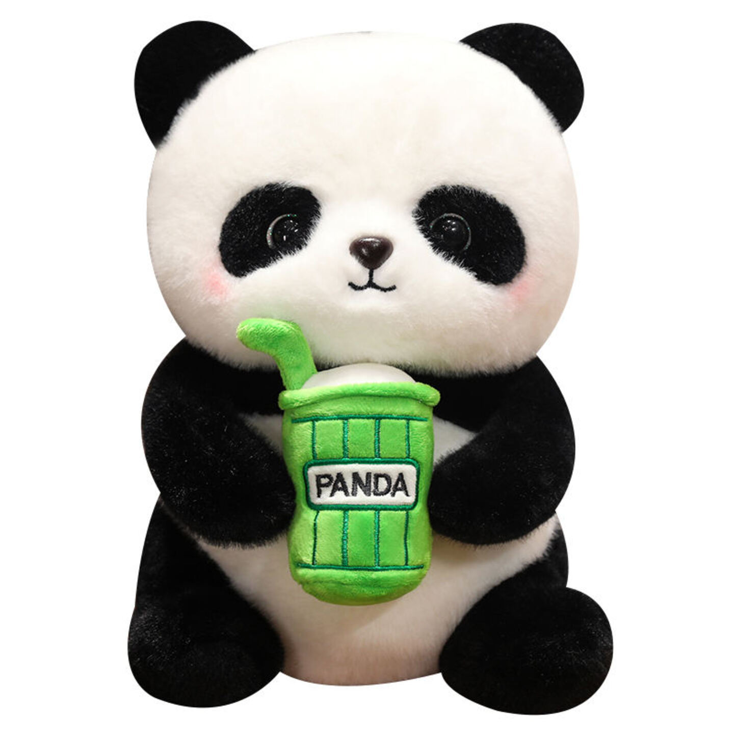 custom new design panda plush toy panda with Bamboo tube