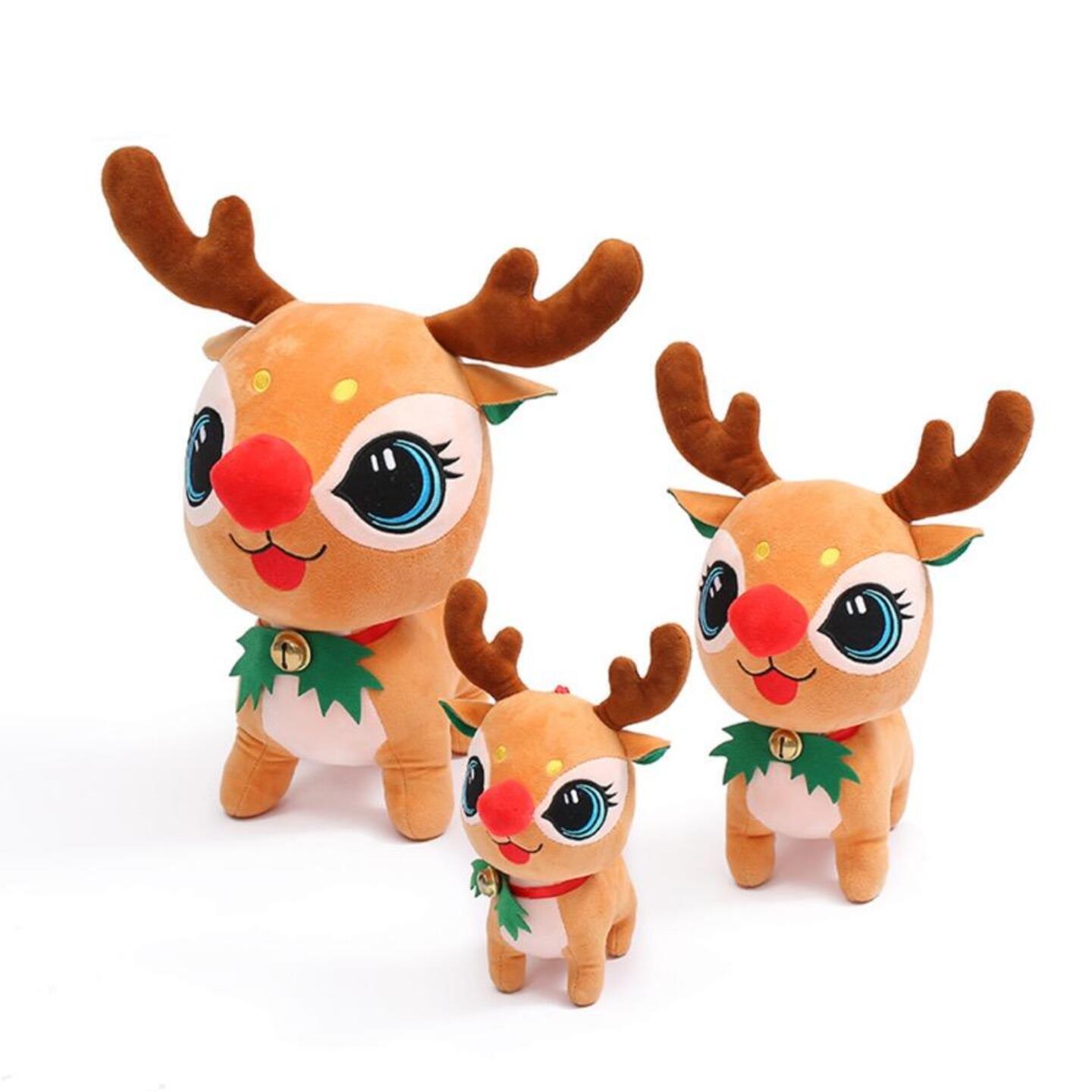 Christmas Cute Elk Plush Toy Soft Cute Stuffed Deer Pet Animal Plush Toy For Kids