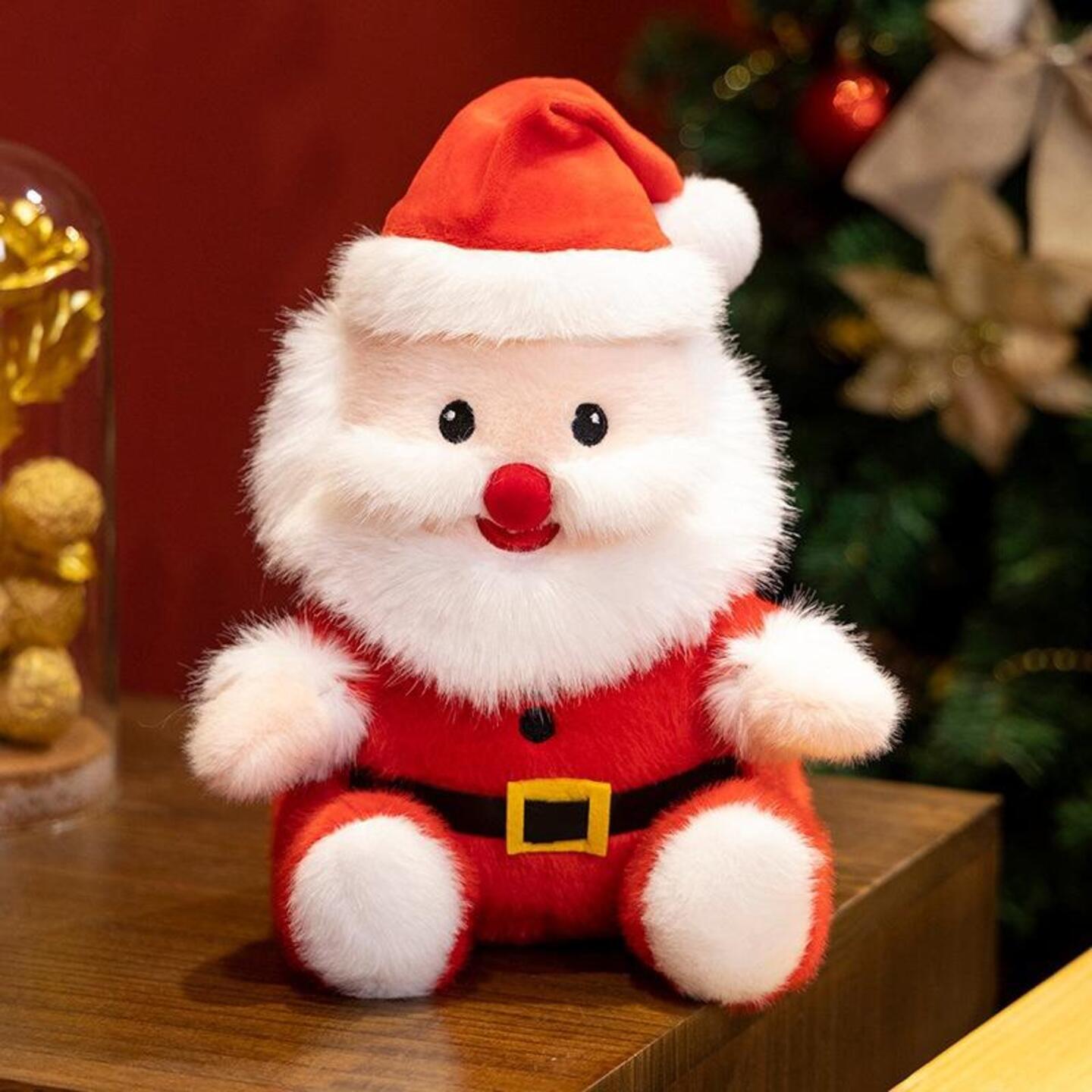 Soft creative christmas santa claus plush doll cuddly stuffed santa