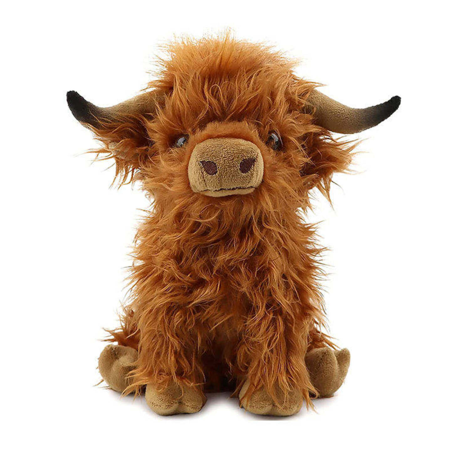 Cute Realistic Cow Stuffed Animals Scottish Highland Cow Plush Soft Farm Plushie Toy