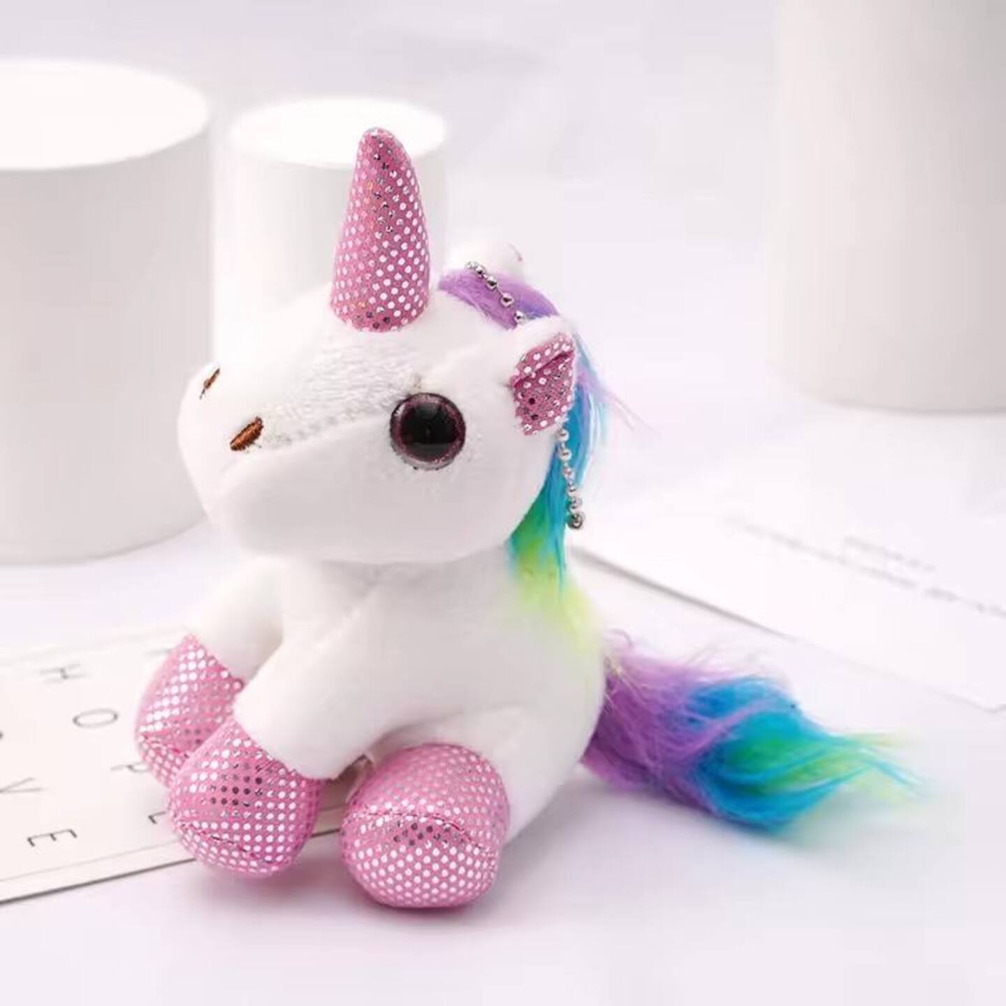 Hot Soft Pink Unicorn Plush Doll Toys Key Ring Keychain Mini Unicorn Plush Keychain toys