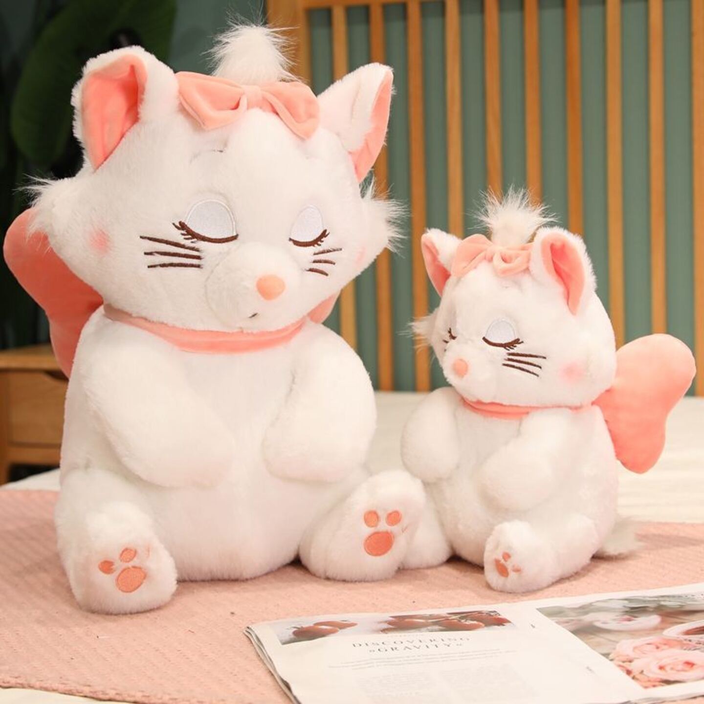 Jerry Stuffed Animal White Cat Plush Toy for Baby Doll Cute Animal Mary Cat Plush Doll