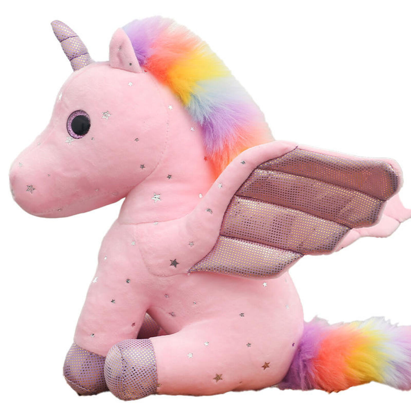 MOQ Flexible Cute Stuffed Plush Unicorn Birthday Gift Rainbow Pegasus Toy