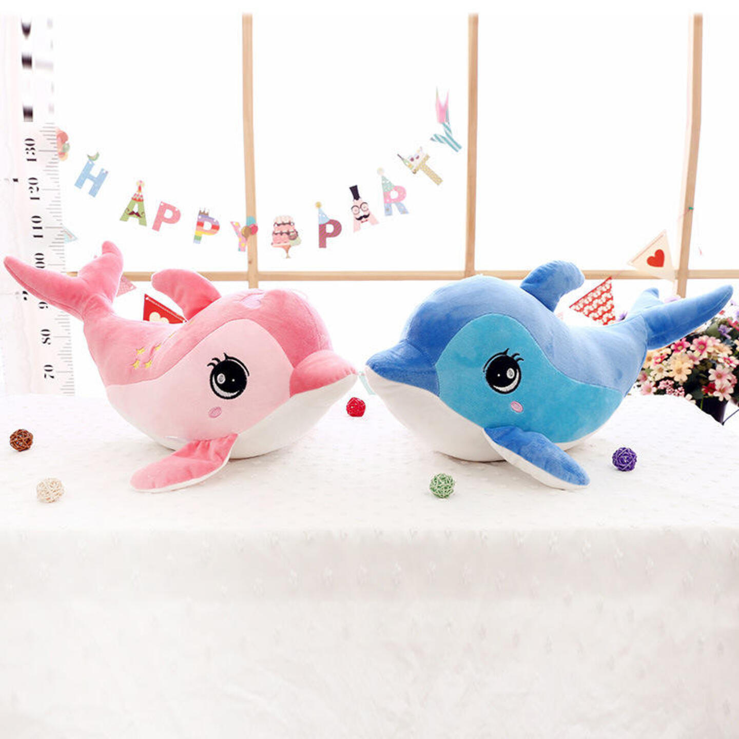 Cute Big Eye Pink and Blue Dolphin Fish Plush Soft Toy – Adorable Ocean-Inspired Cuddle Buddy