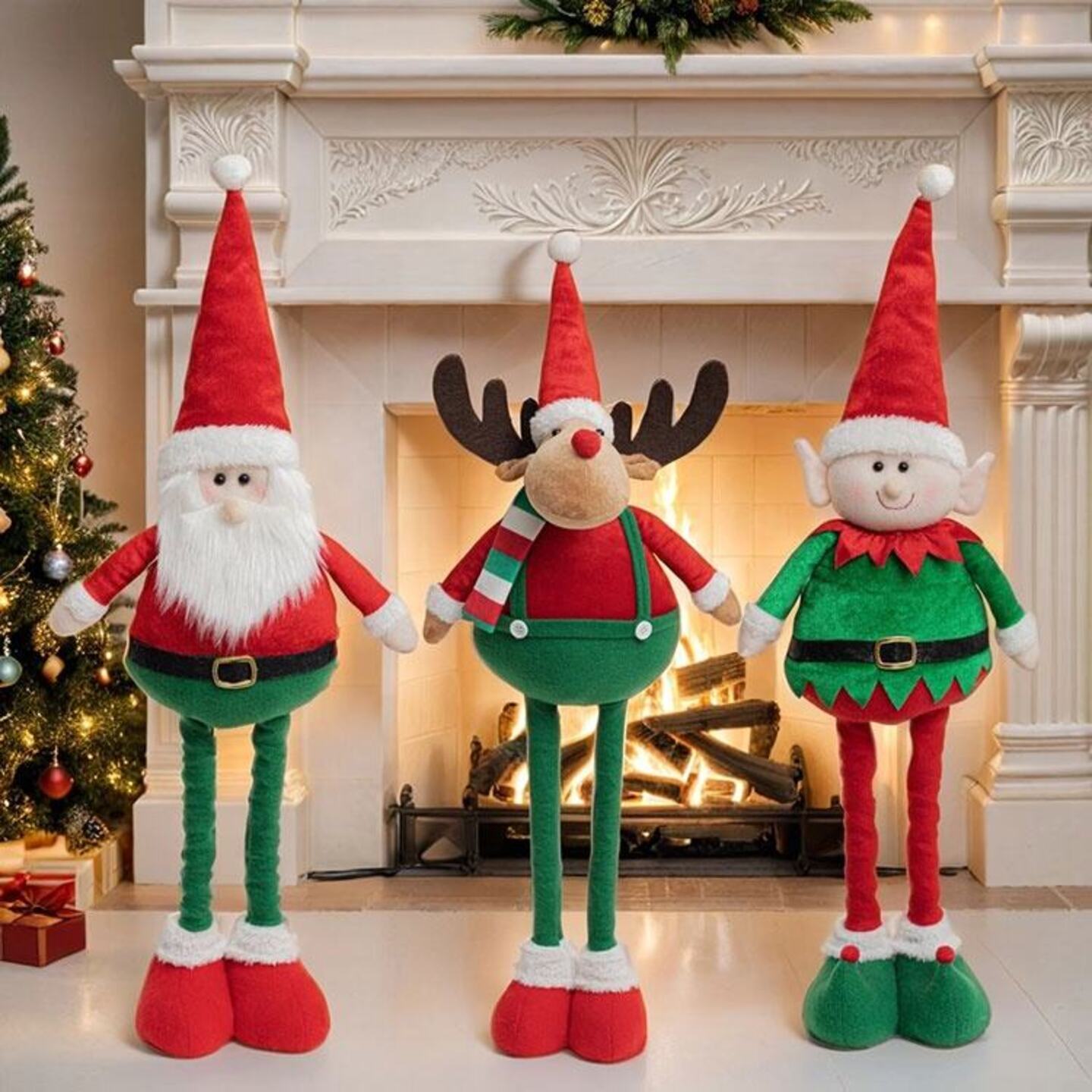 2025 Christmas Plush Toy Santa Doll Reindeer Elf Toy Deer Santa Claus Children Stuffed