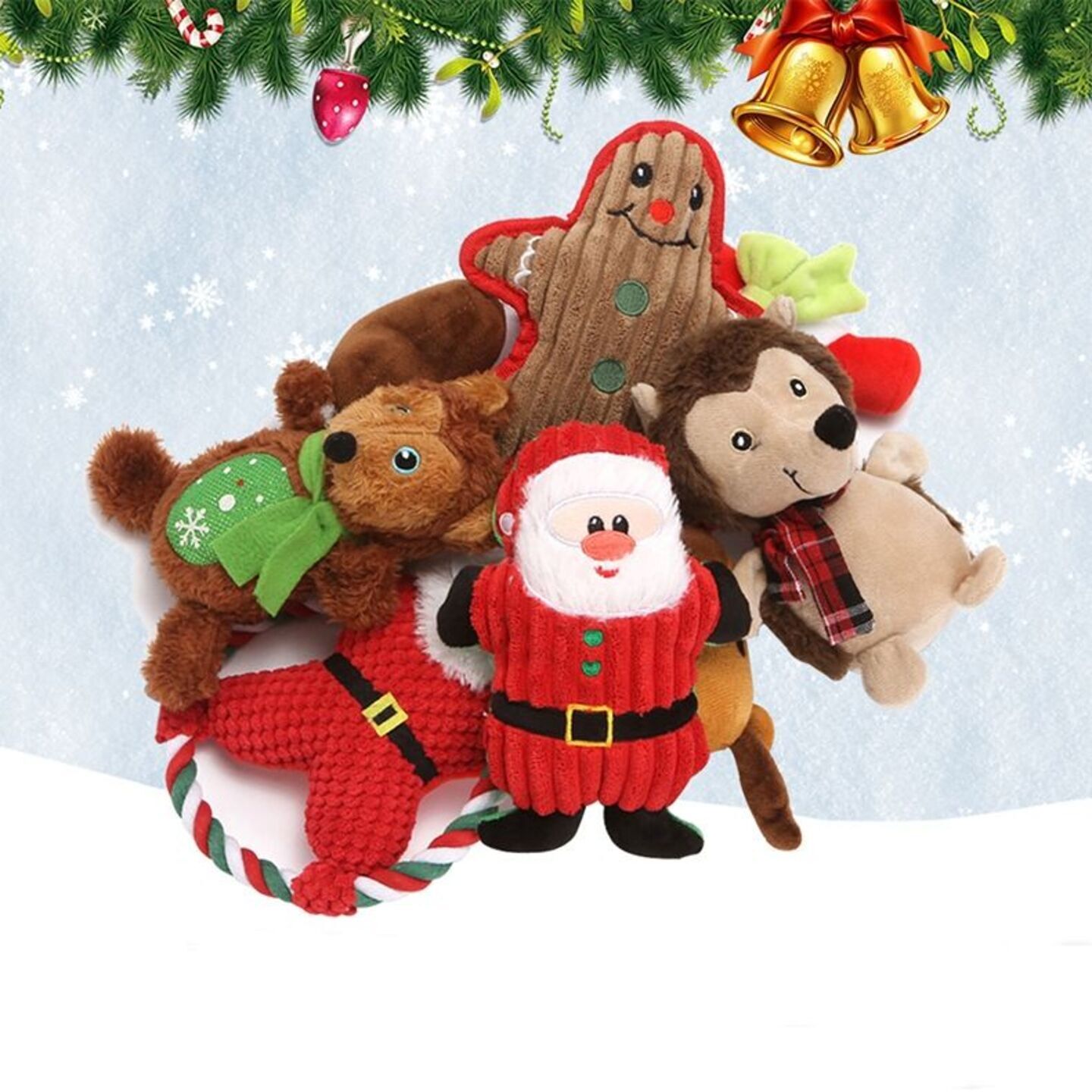 New Arrival Pet Toys Christmas Sounding Plush Toys Chewing Teething Bite Resistant Dog Toys