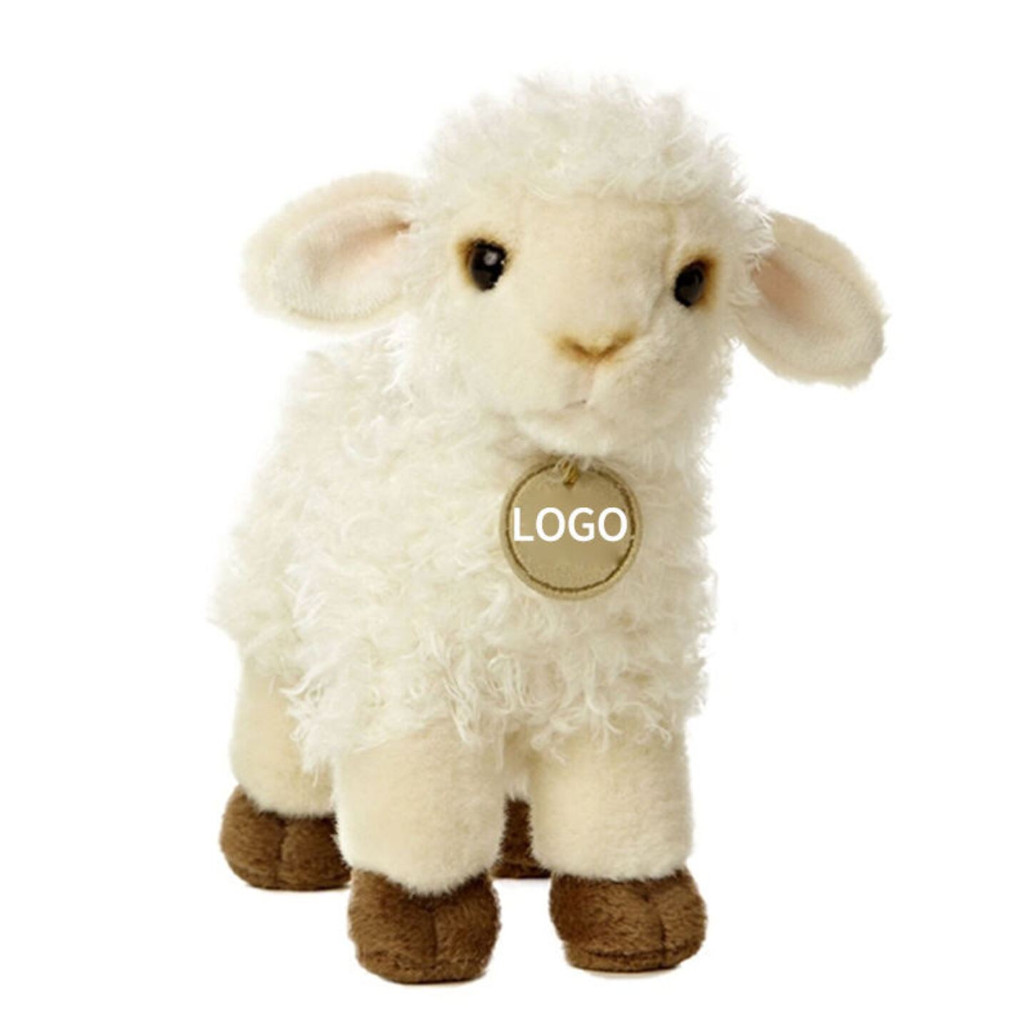  Factory Custom Peluche Little White Standing Adorable Cuddly Sheep Goat Stuffed Animal