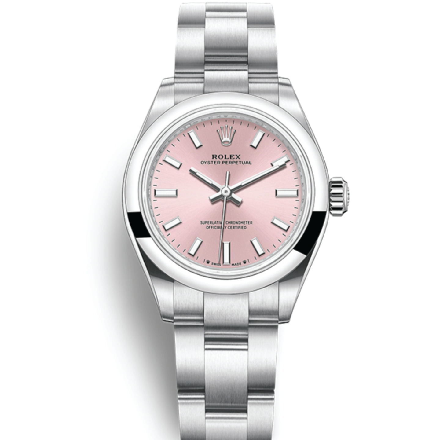Rolex Oyster Perpetual 28mm 粉紅色錶面蠔式錶帶腕錶