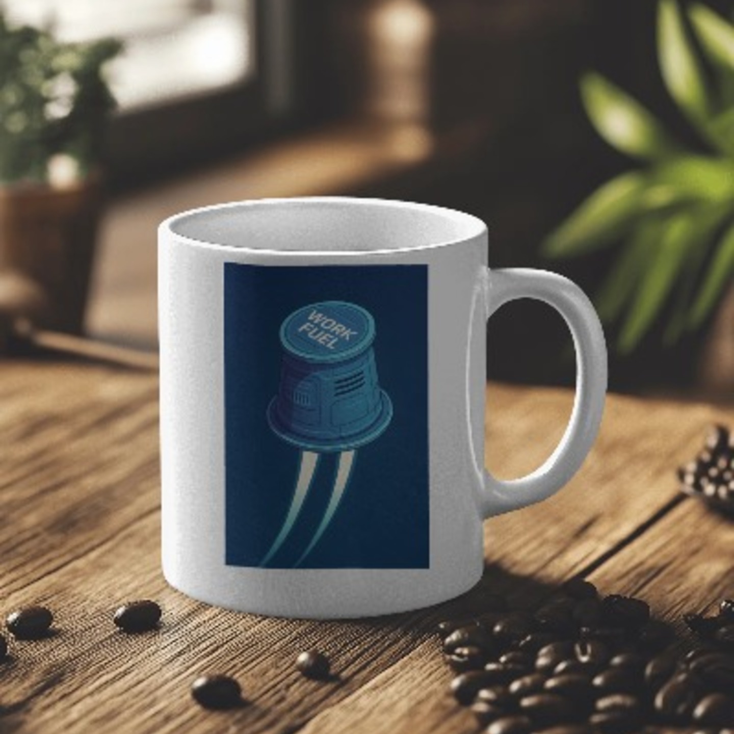 Work Fuel Ceramic Rocket Mug