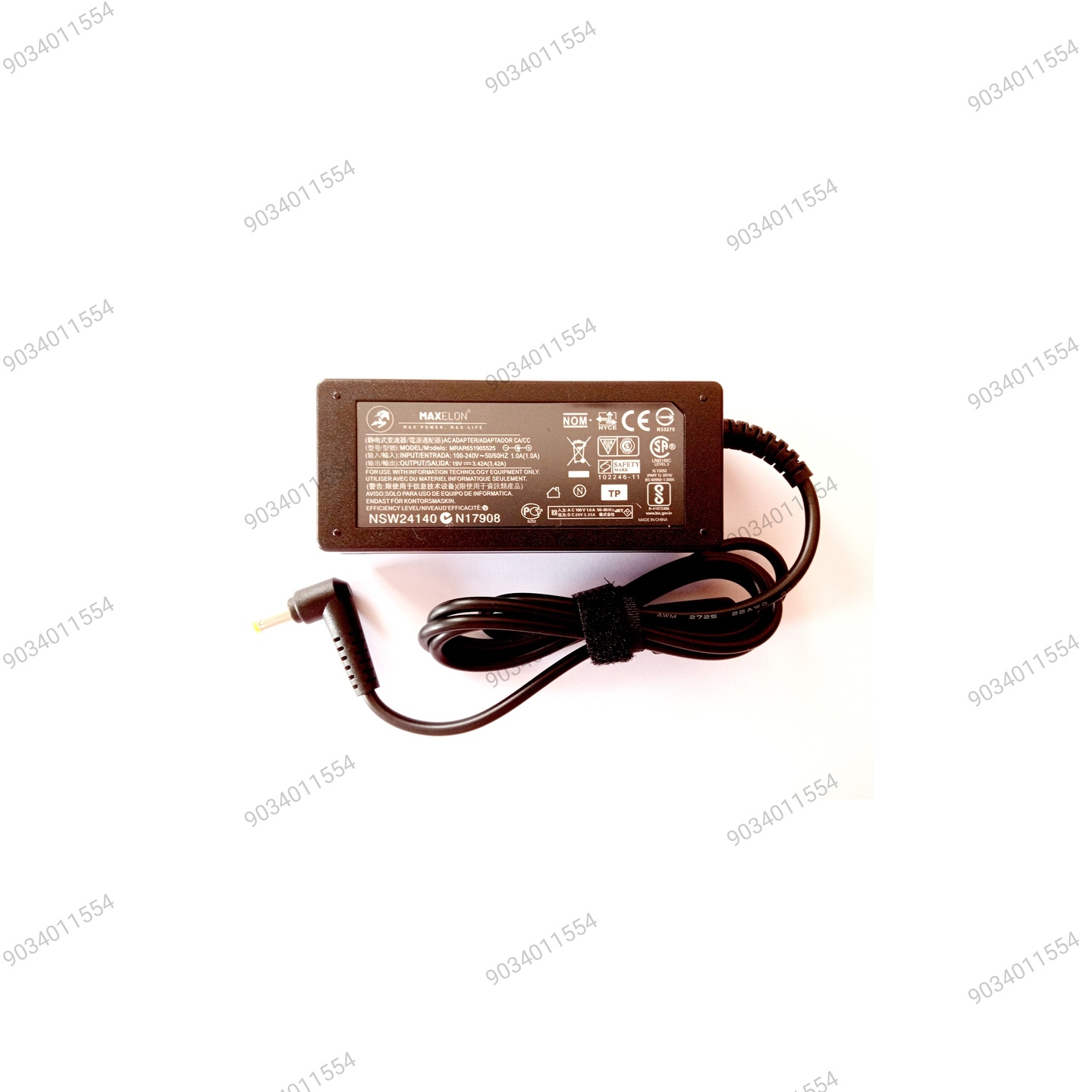 Maxelon 19v3.42amp Black pin For Acer