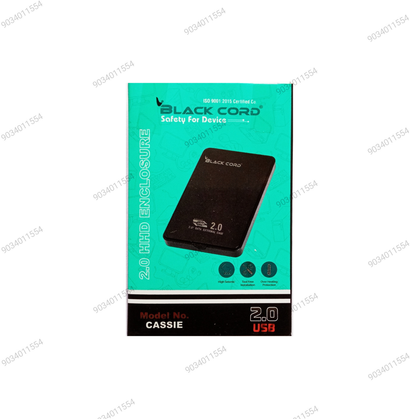 CASING FOR LAPTOP SATA HDD 2.0 BLACK CORD
