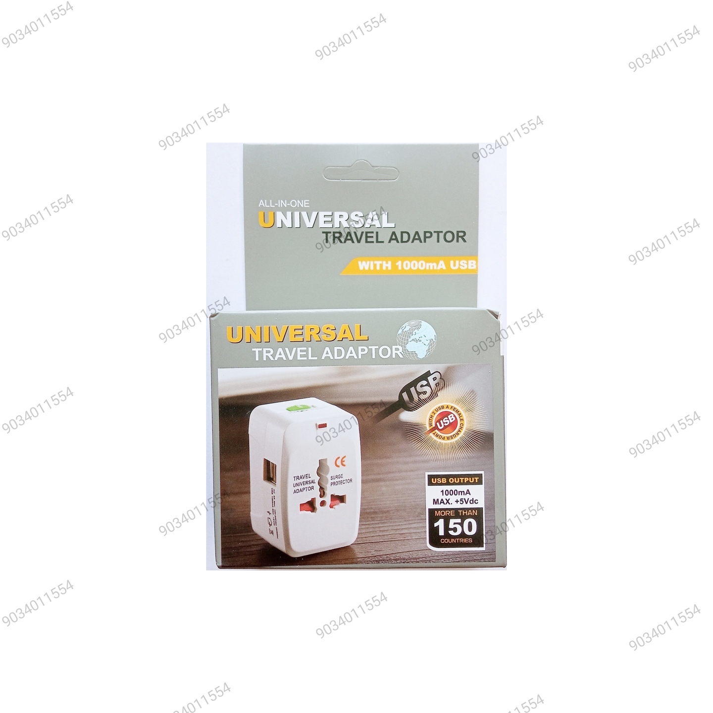 Universal Adapter With Dual Usb