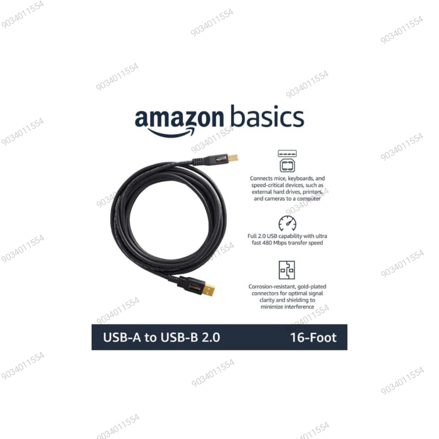 Printer Cable 5M Amazonbasics