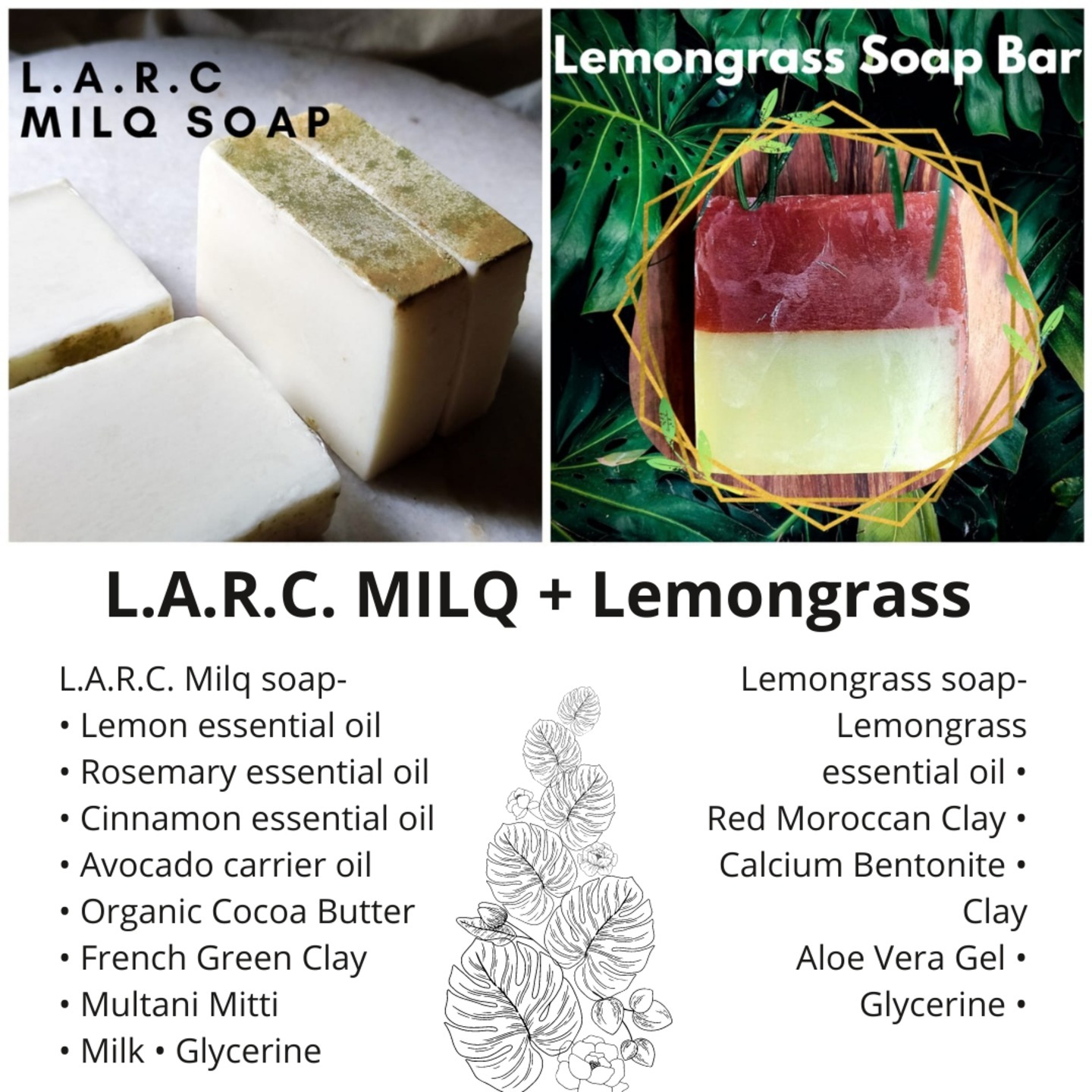 L.A.R.C Milq Soap & Lemongrass Soap Bars