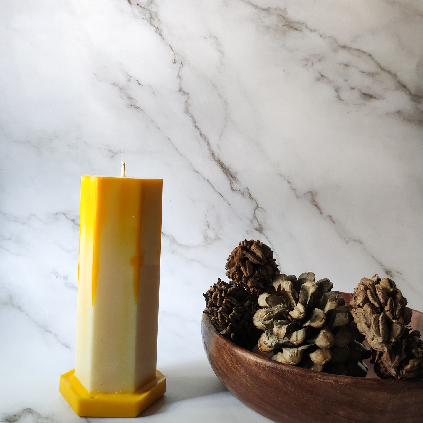 Yellow Soy Wax Pillar Candle