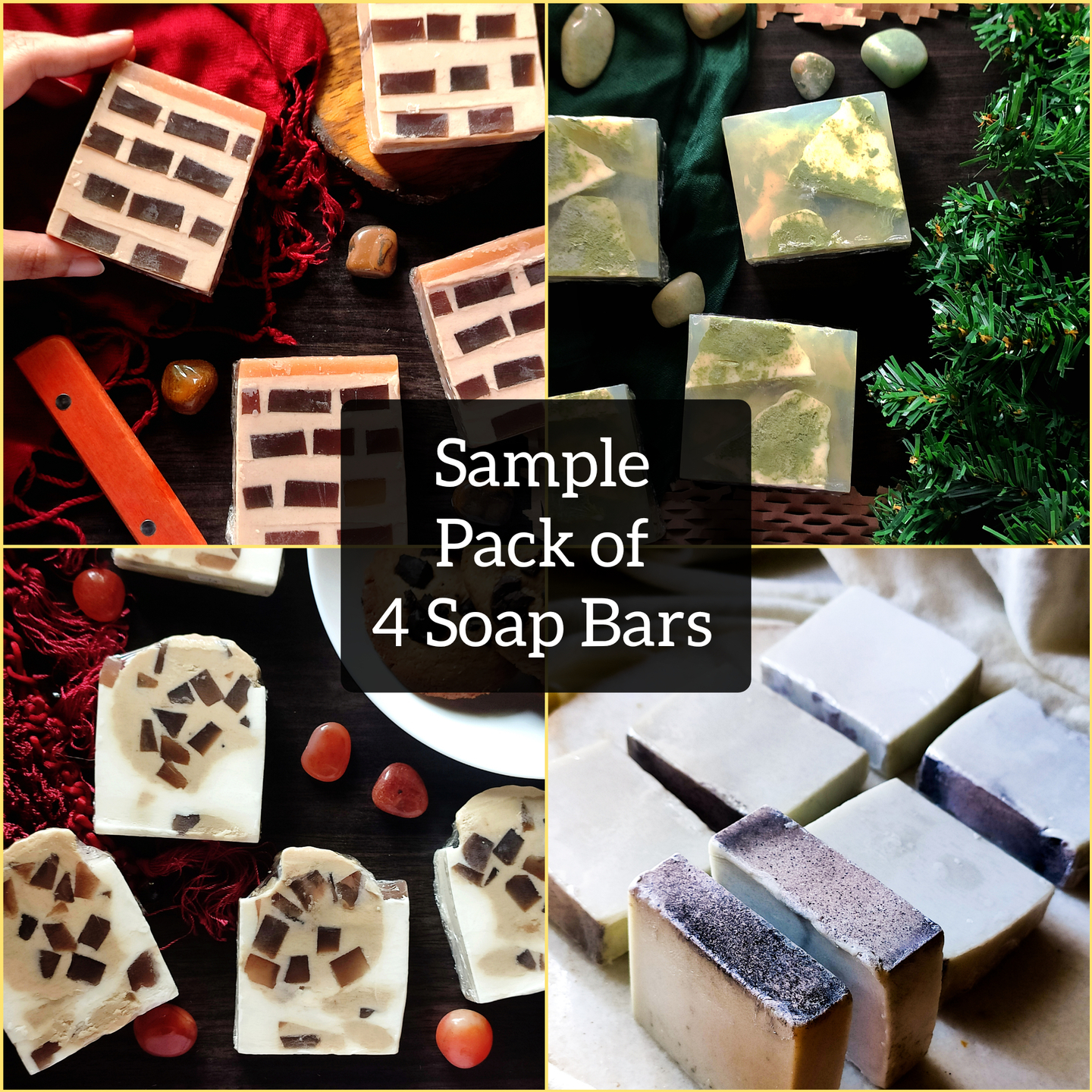 Sample Pack of 4 Soap Bars - For Dry Skin