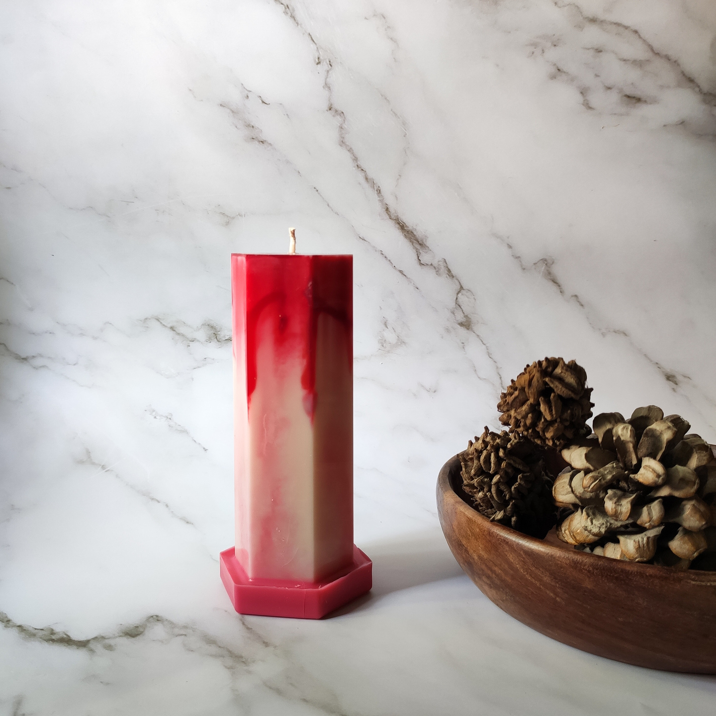 Red Soy Wax Pillar Candle
