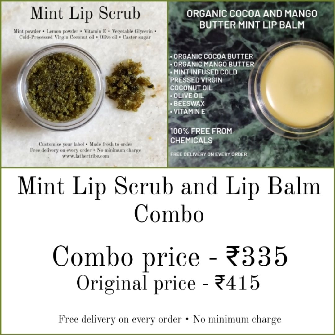 Mint Lip Scrub and Lip Balm Combo