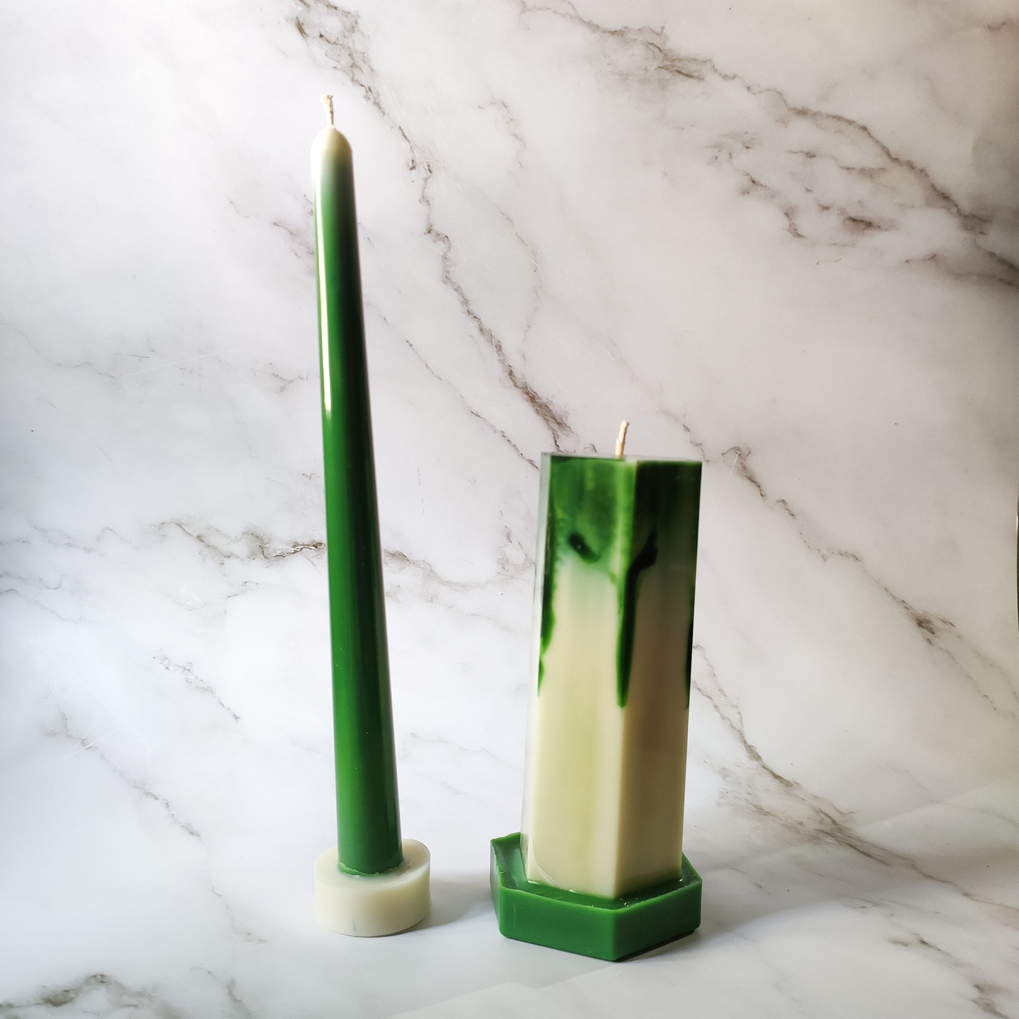 Green Pillar Candle Combo