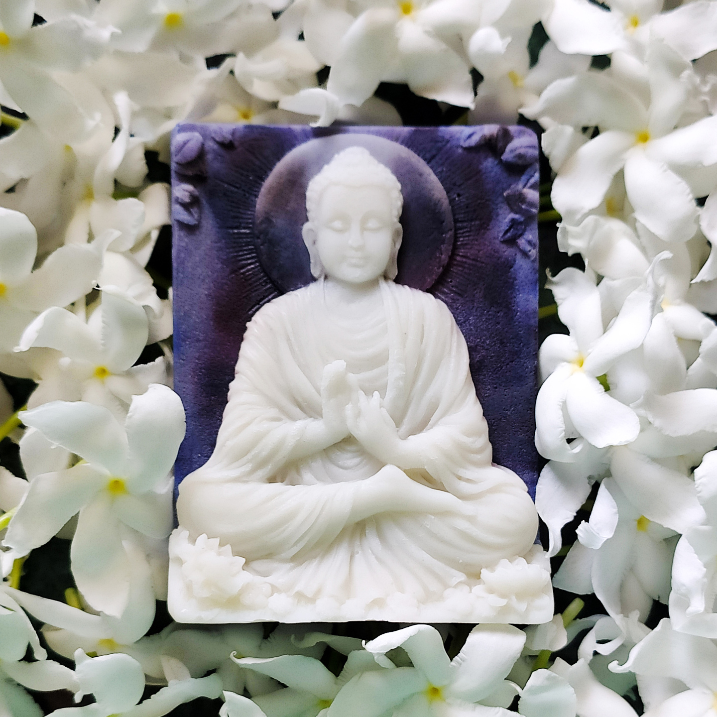 White Oudh Gautam Buddha Soy Wax Statue
