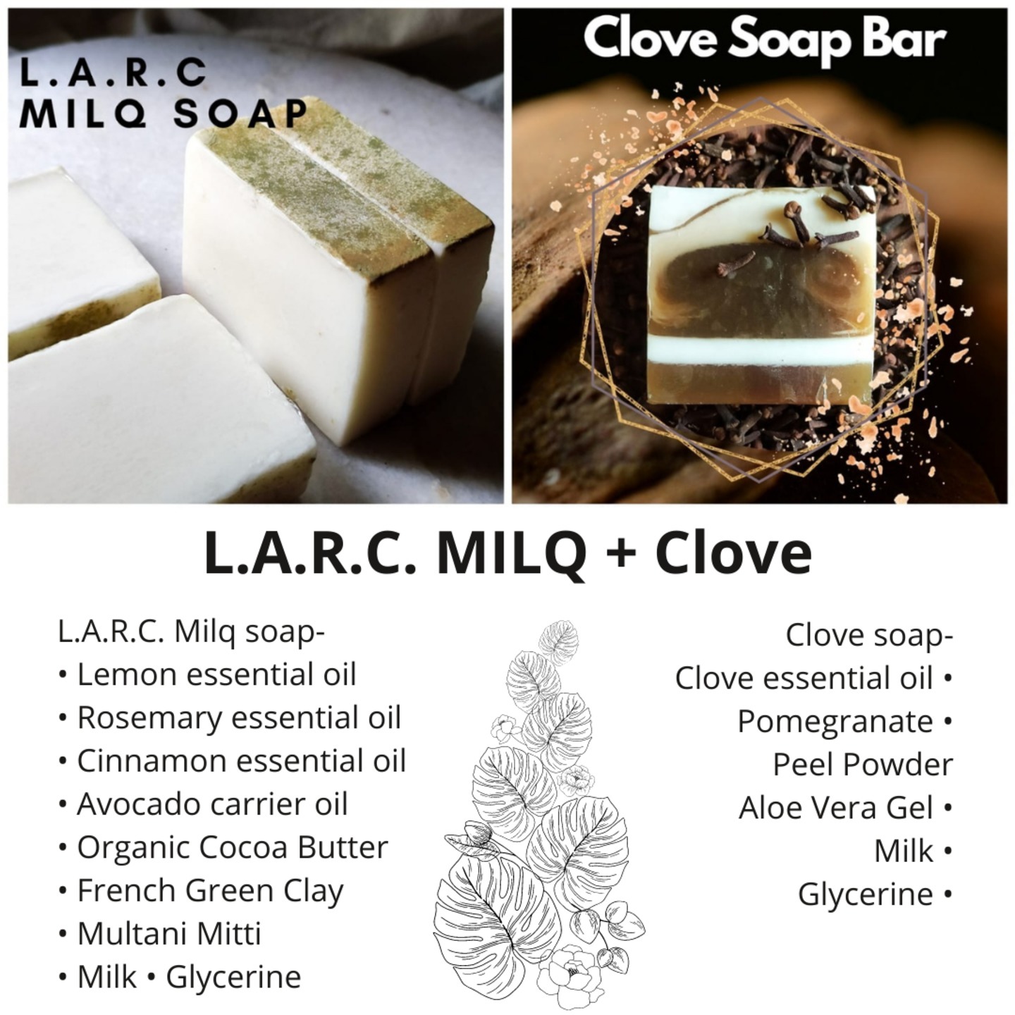 L.A.R.C Milq Soap & Clove Soap Bars