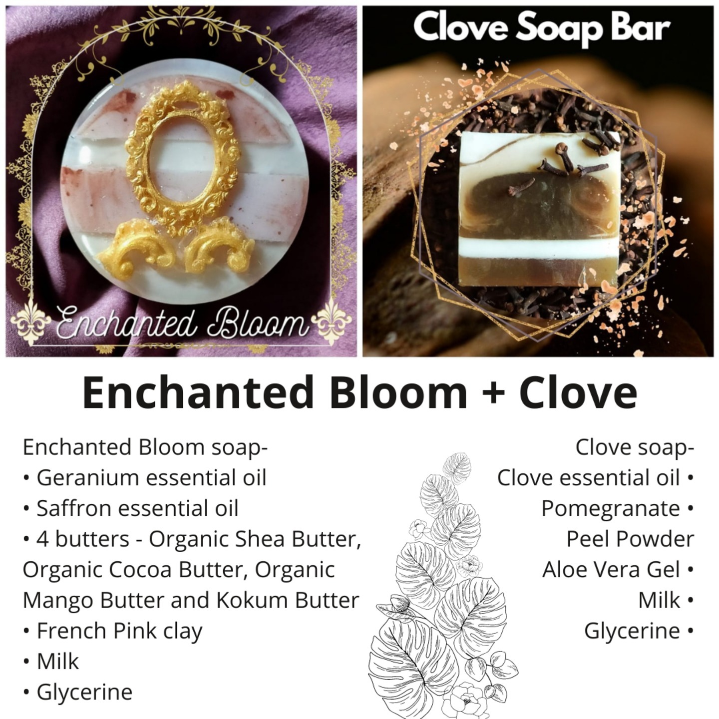 Enchanted Bloom Soap and Clove Soap Bars