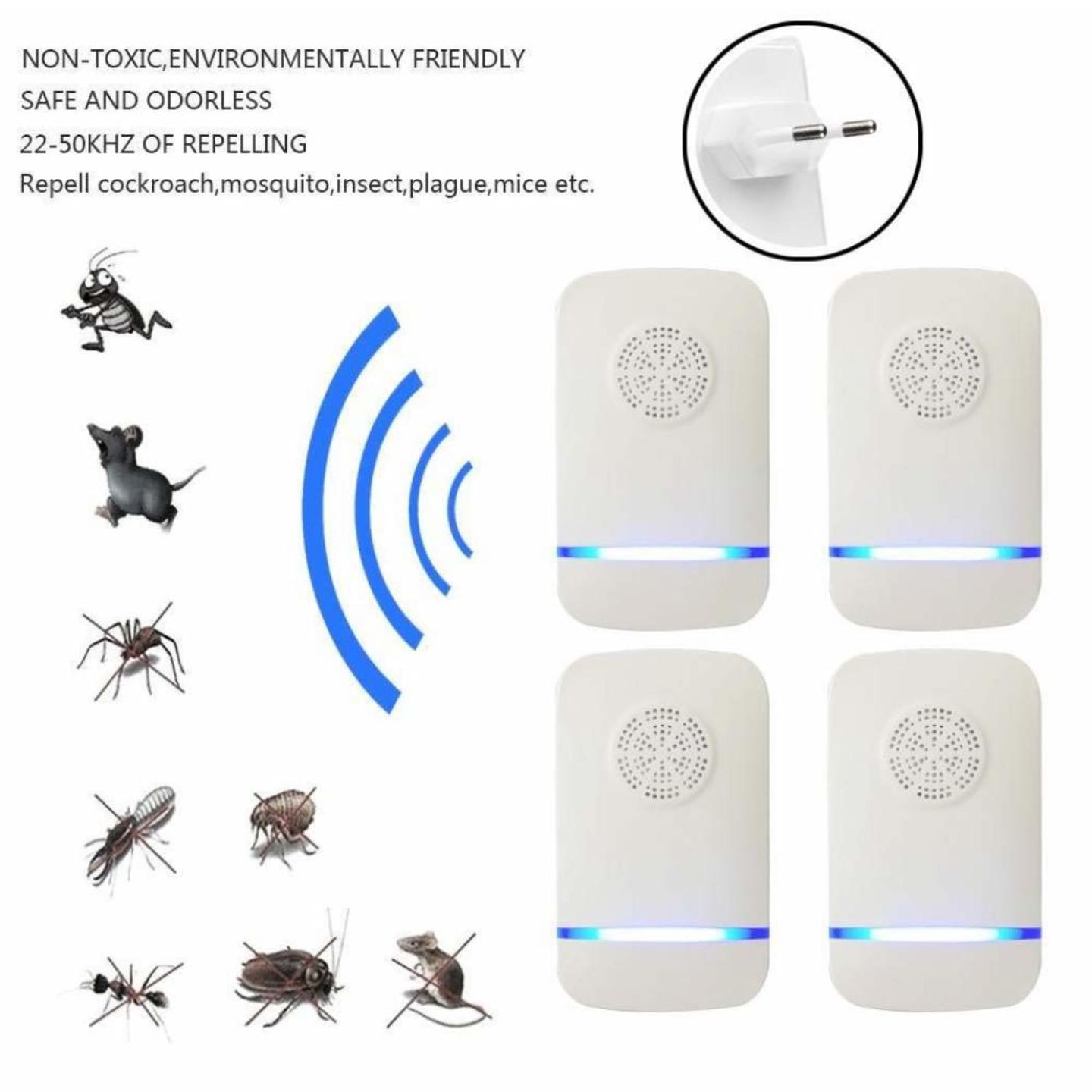 Ultrasonic Pest Repeller Plug in Pest Control & Mouse Repellent Device for pest, Mosquito Bugs - Pack of 4