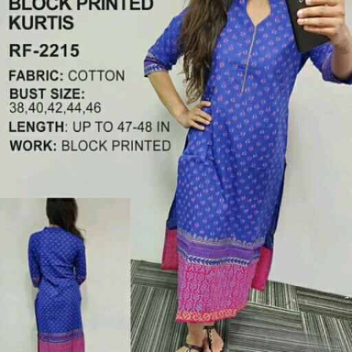 Selfie Block Printed Kurtis 