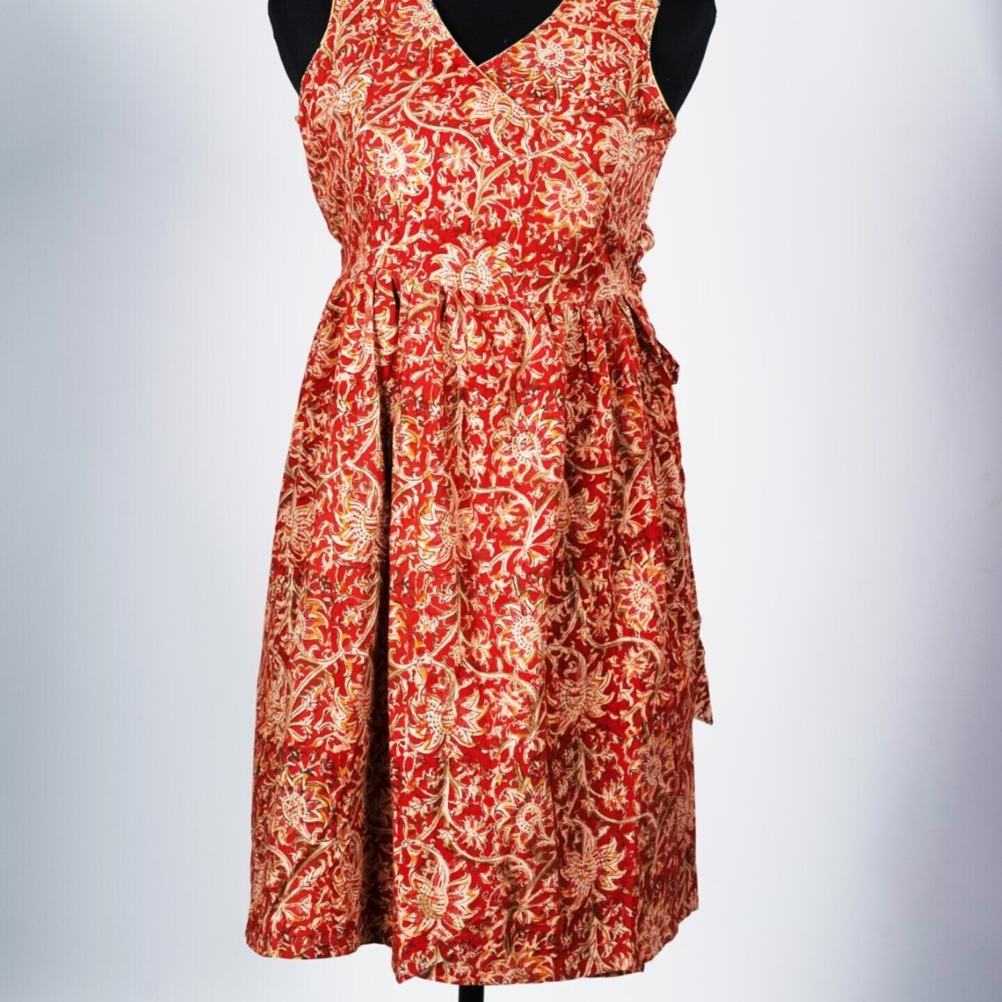 Kalamkari Dress - Wrap around