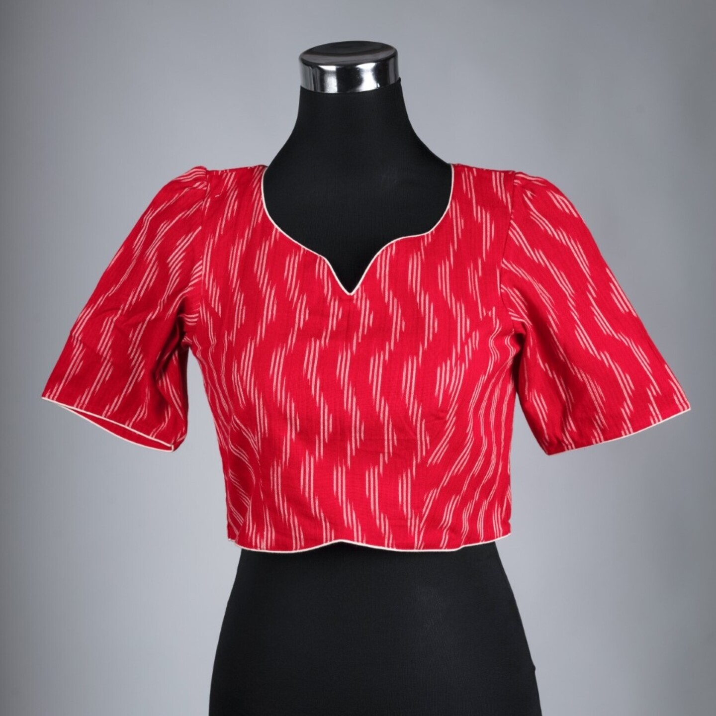 Red Ikat waves Blouse