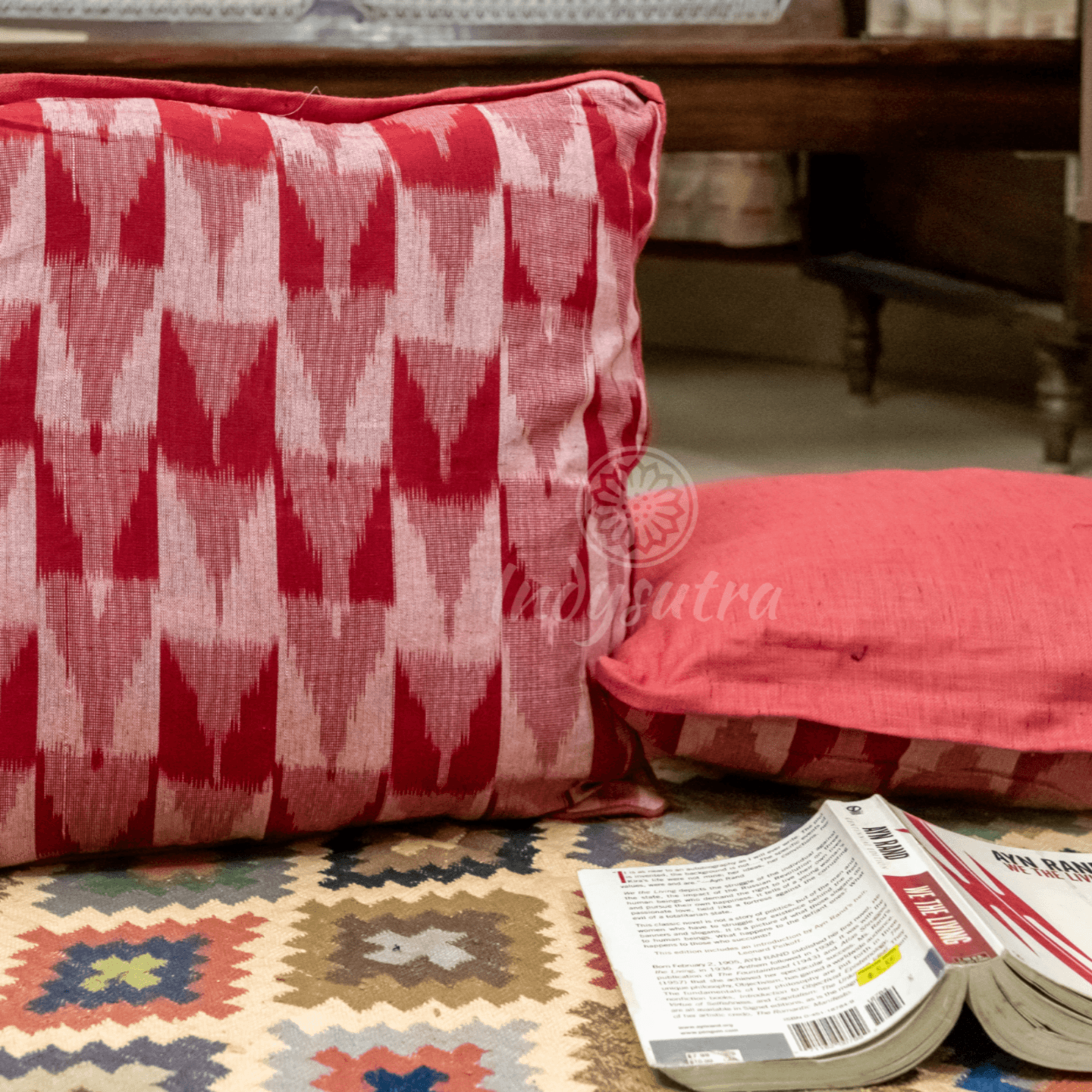 Red Ikat Cushion Cover set