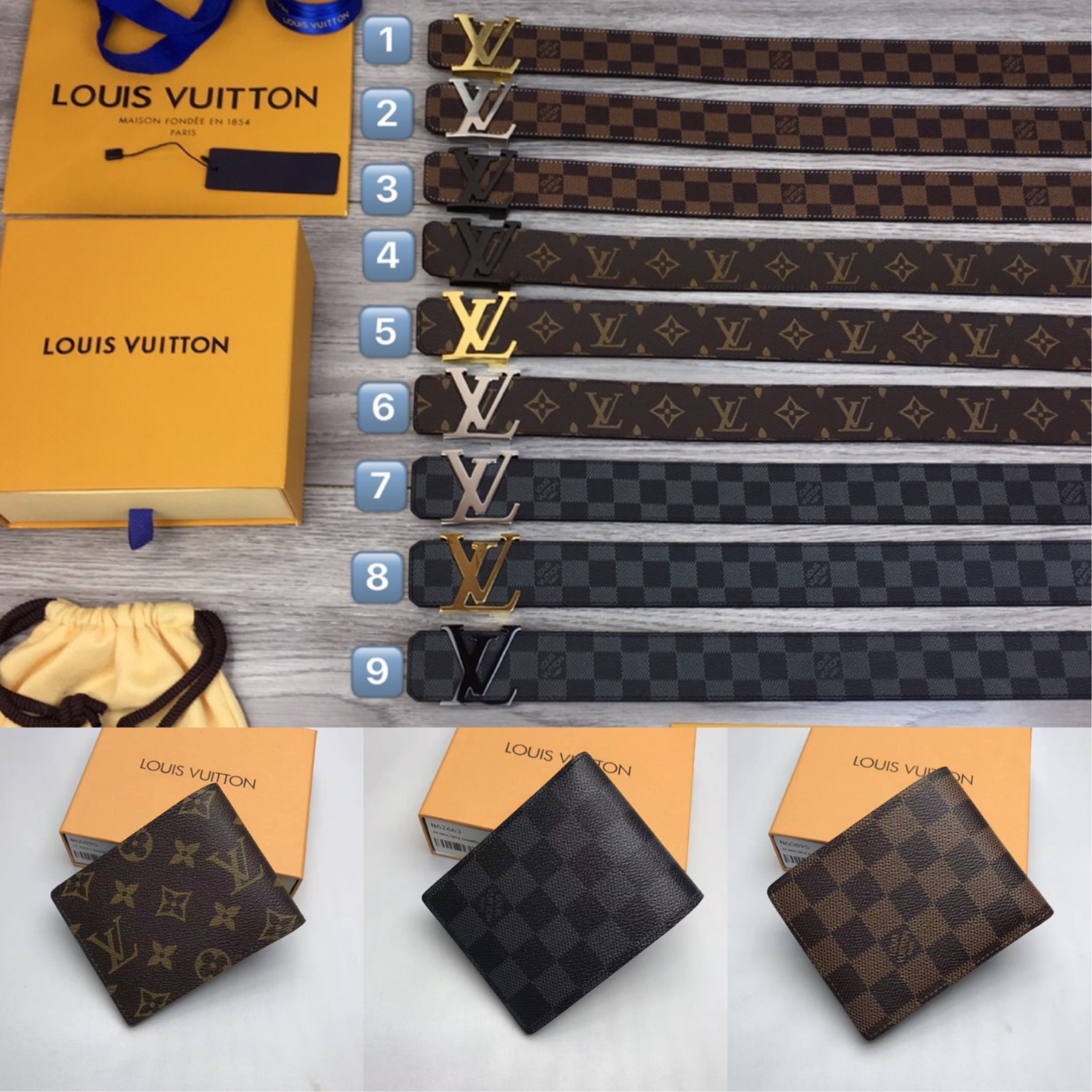 LV belt and wallet set