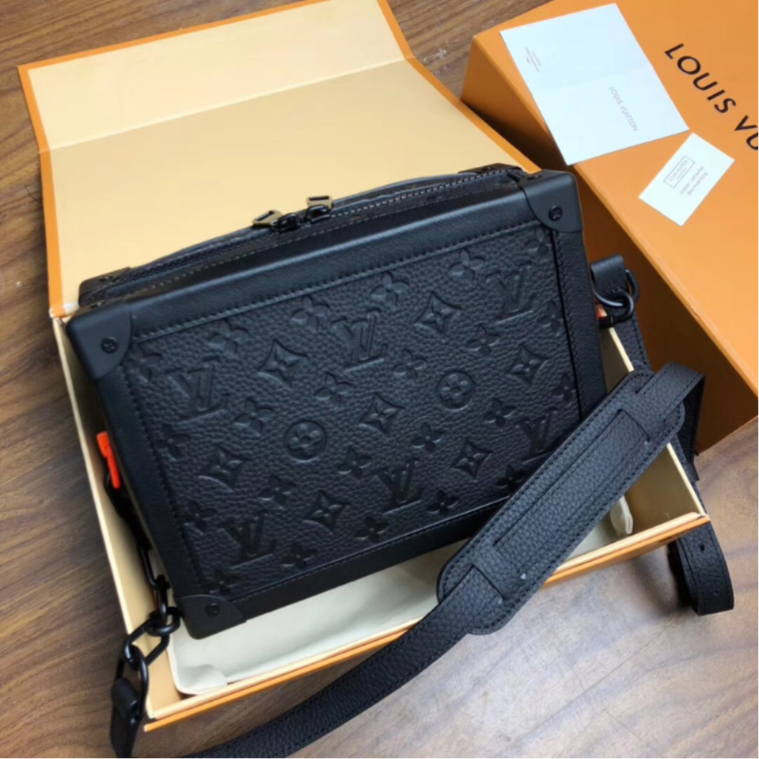 black LV box shaped handbag 