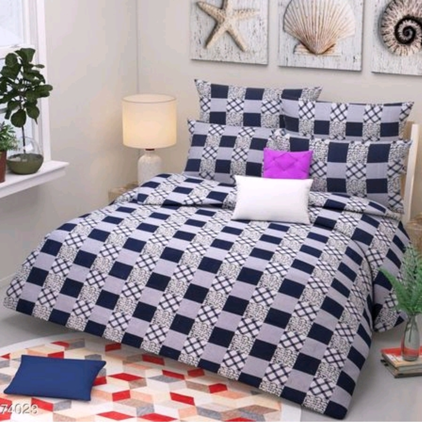 Supreme Home Comfy Glace Cotton 3D Printed Double Bedsheets Vol 3