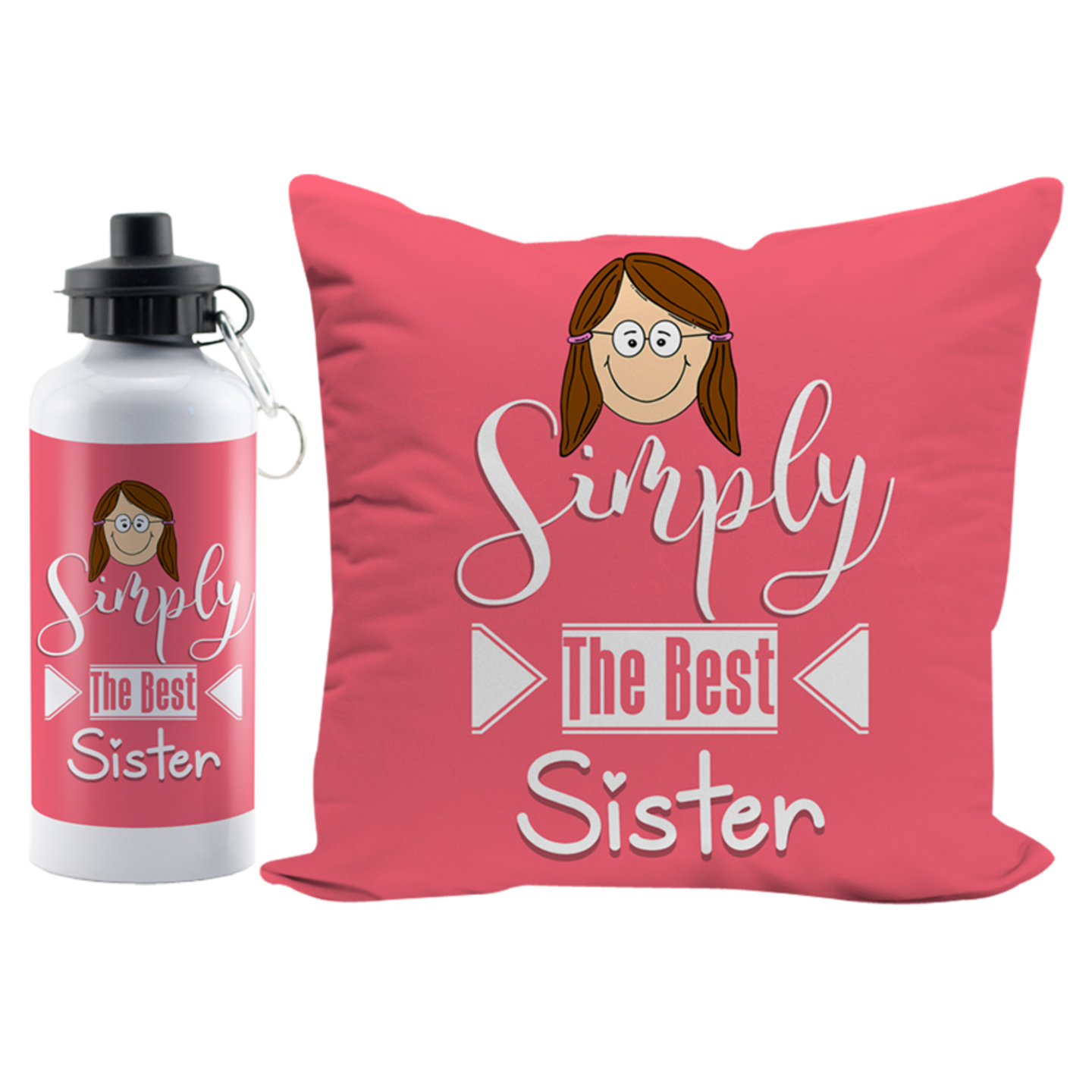 LOFSimply The Best Sis Gift For Rakshabandhan for Sister Behen and Birthday Anniversary 12x12 Cushion Cover and Sport Sipper Water Bottle combo