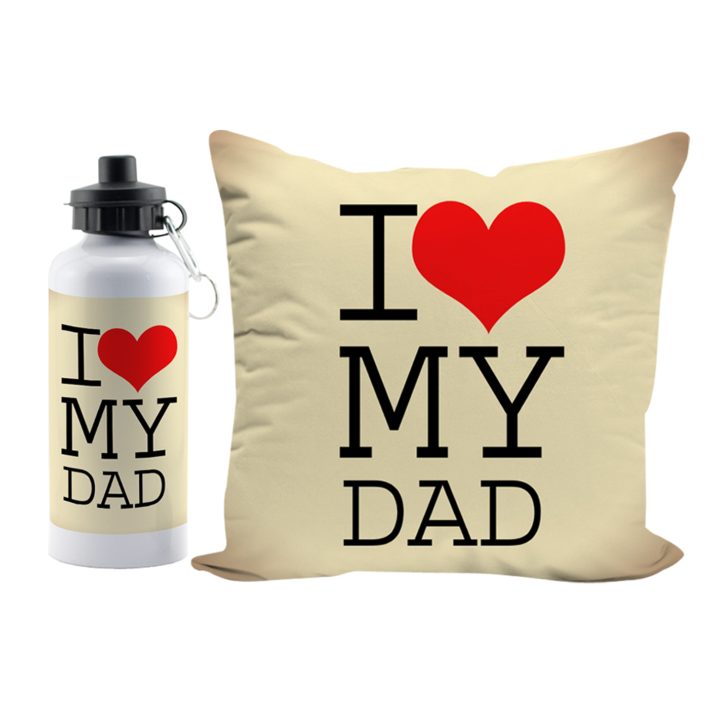 LOF I LoveMy Dad Best Gift For Father's Day Anniversary 12x12 Cushion Cover and Sport Sipper Water Bottle combo