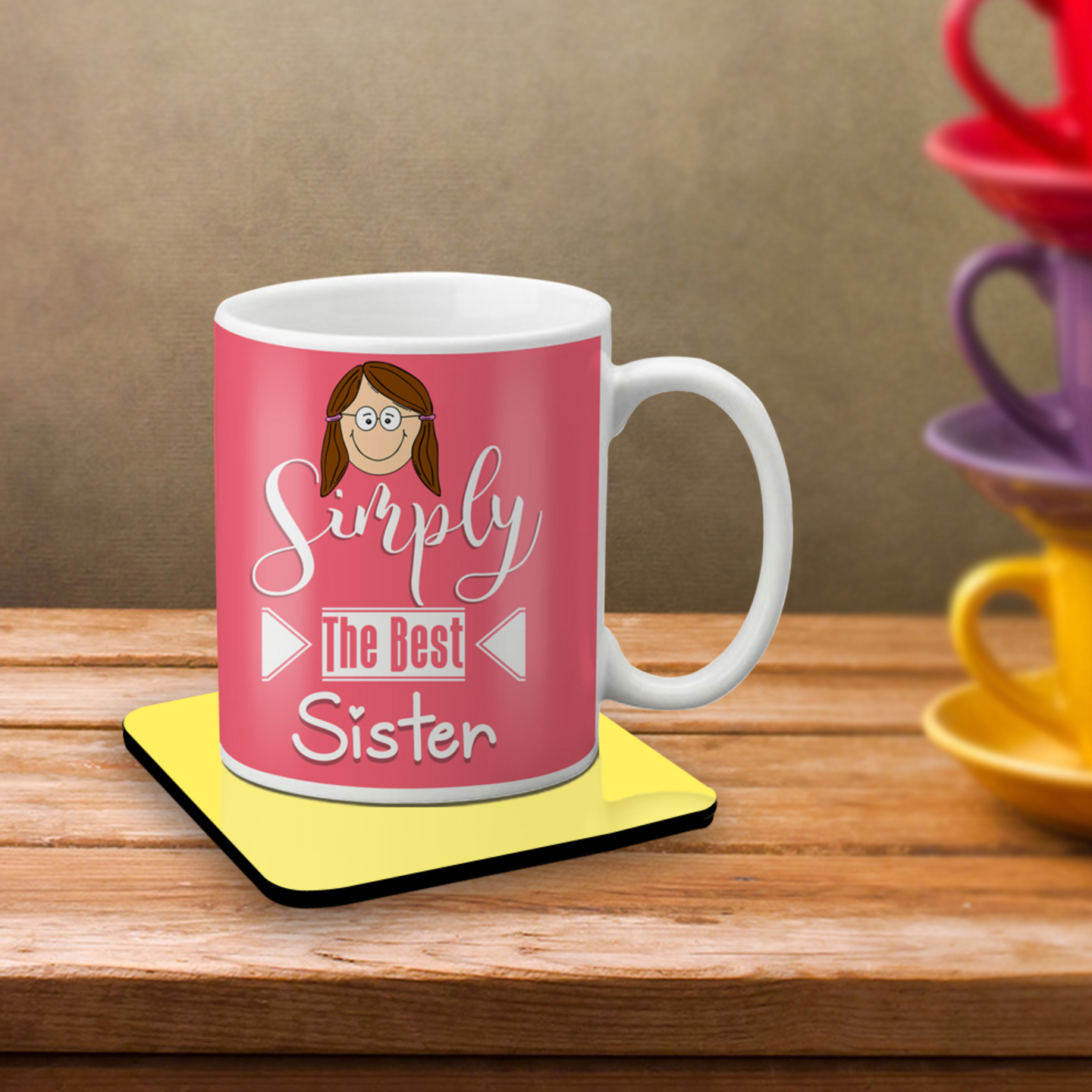 LOF Simply The Best Sis Gift For Rakshabandhan for Sister Behen and Birthday Anniversary 325 ml Ceramic Coffee Mug