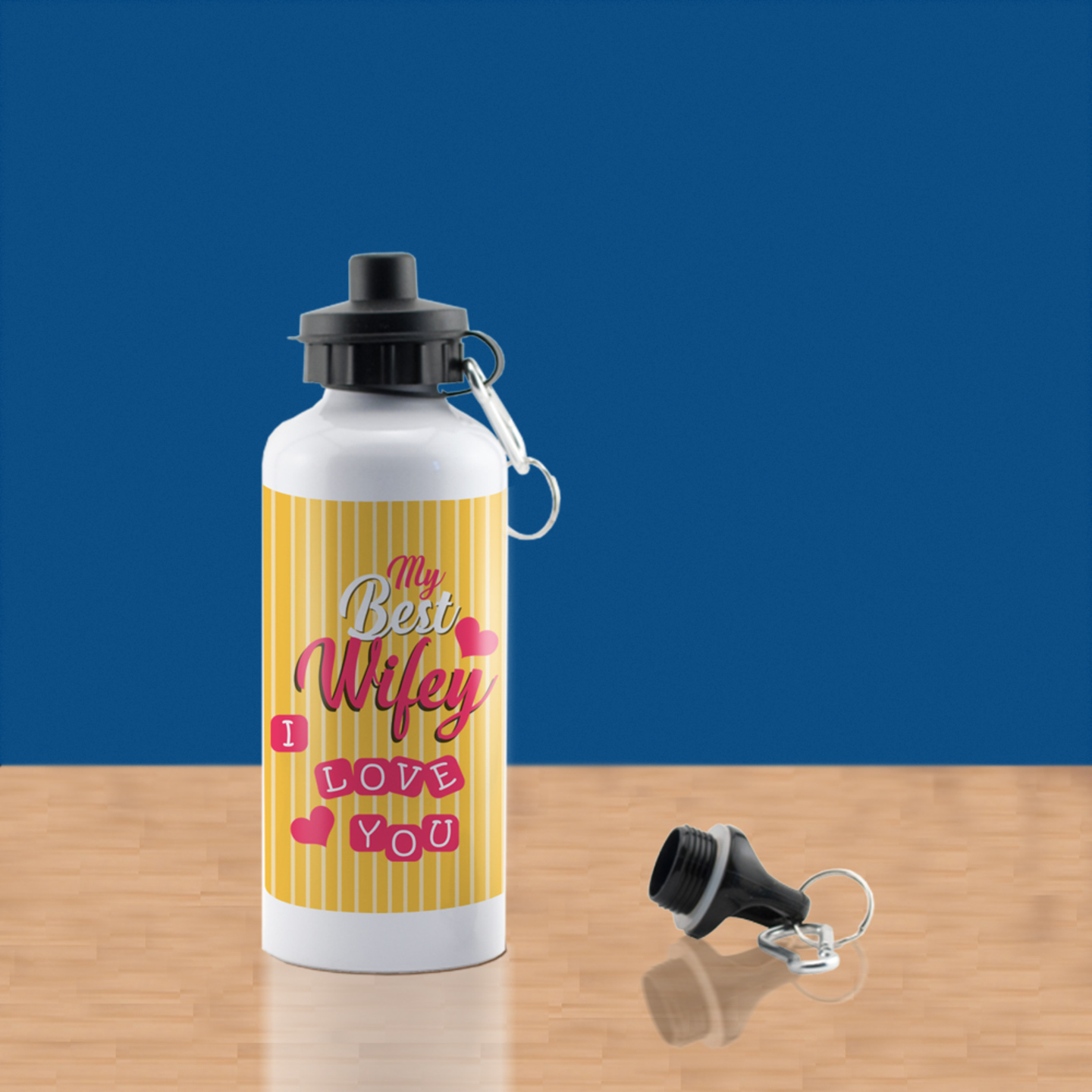 LOF My Best Wifey I Love You Val;entine gifts and Birthday Anniversary 600 ml Water Sipper Bottle