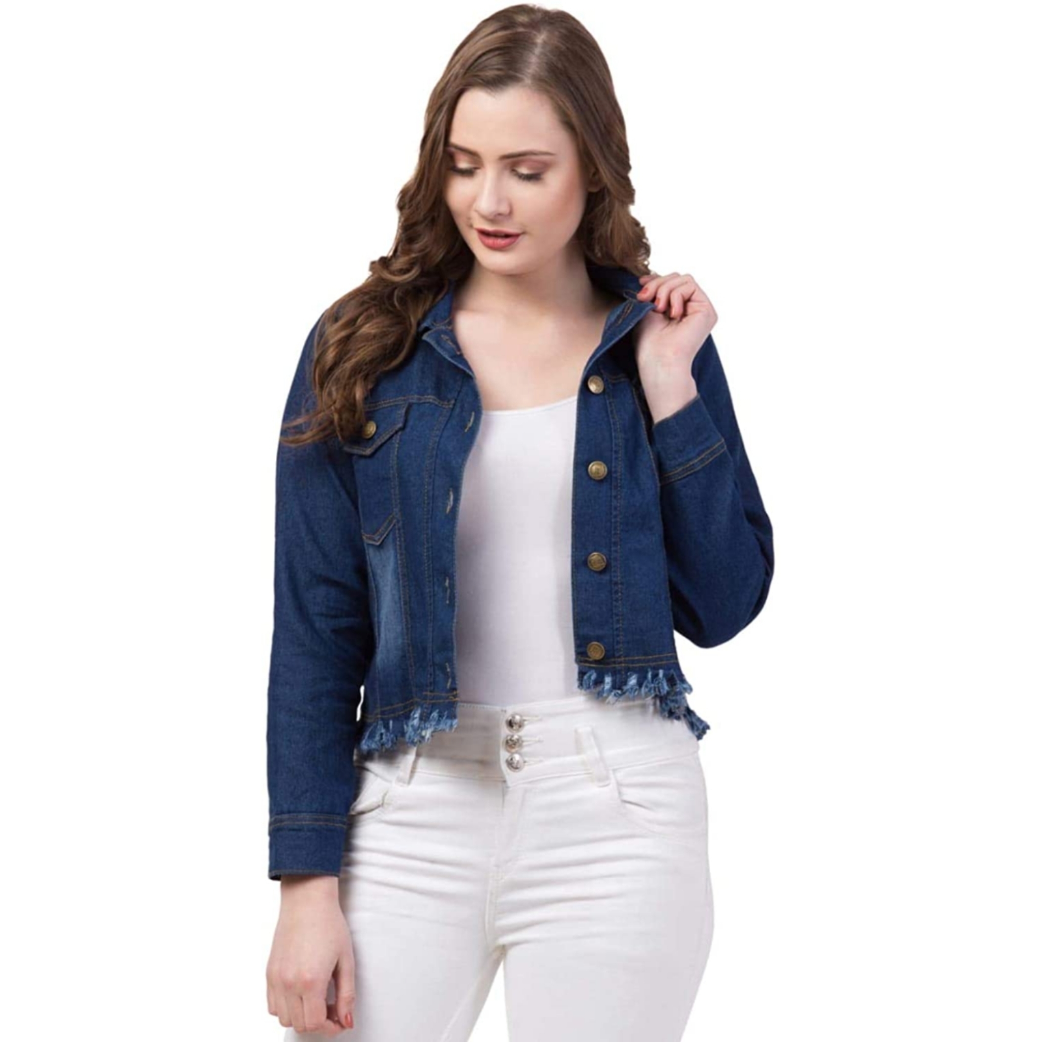 Women's Solid Denim Jacket