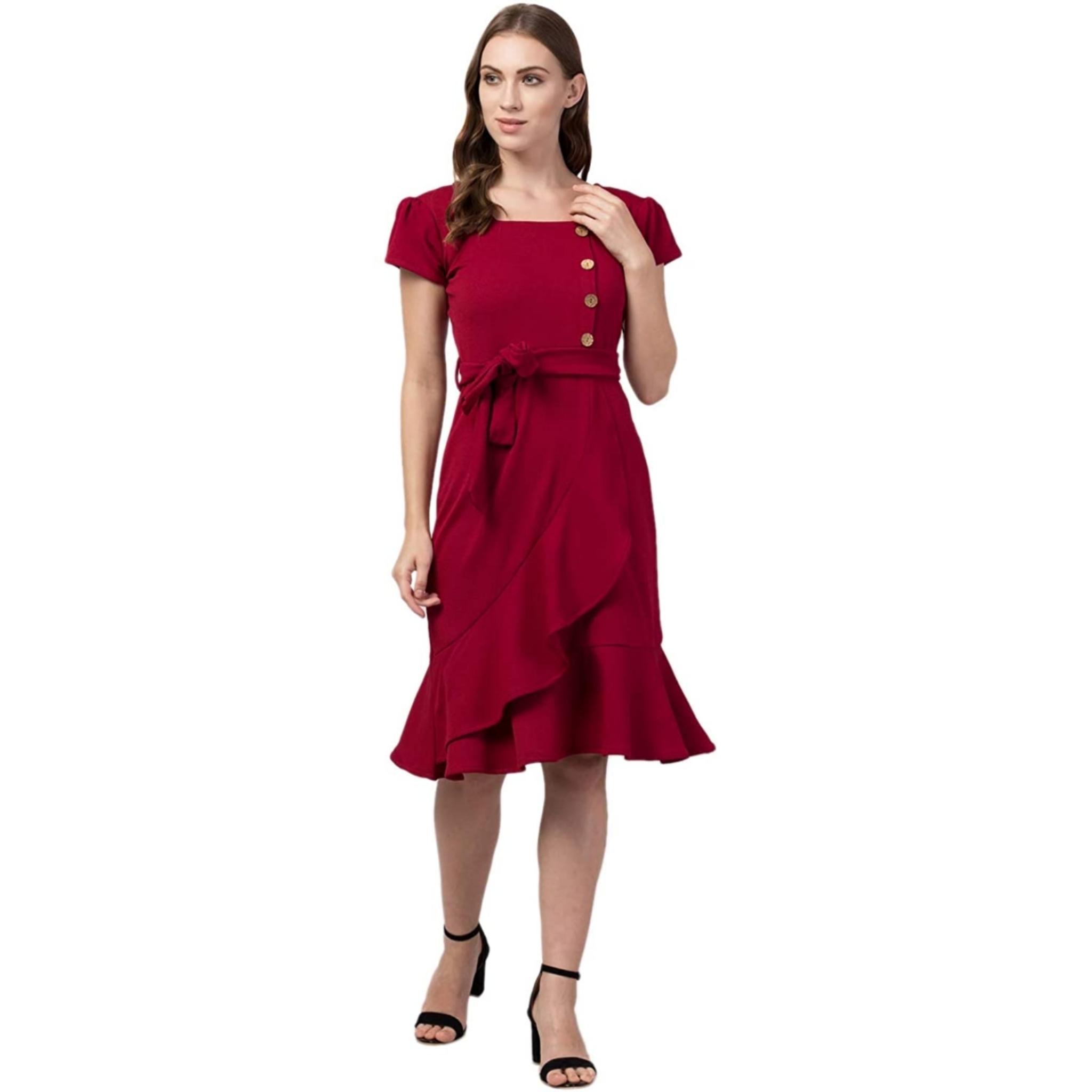 Women's Red Frill Dress