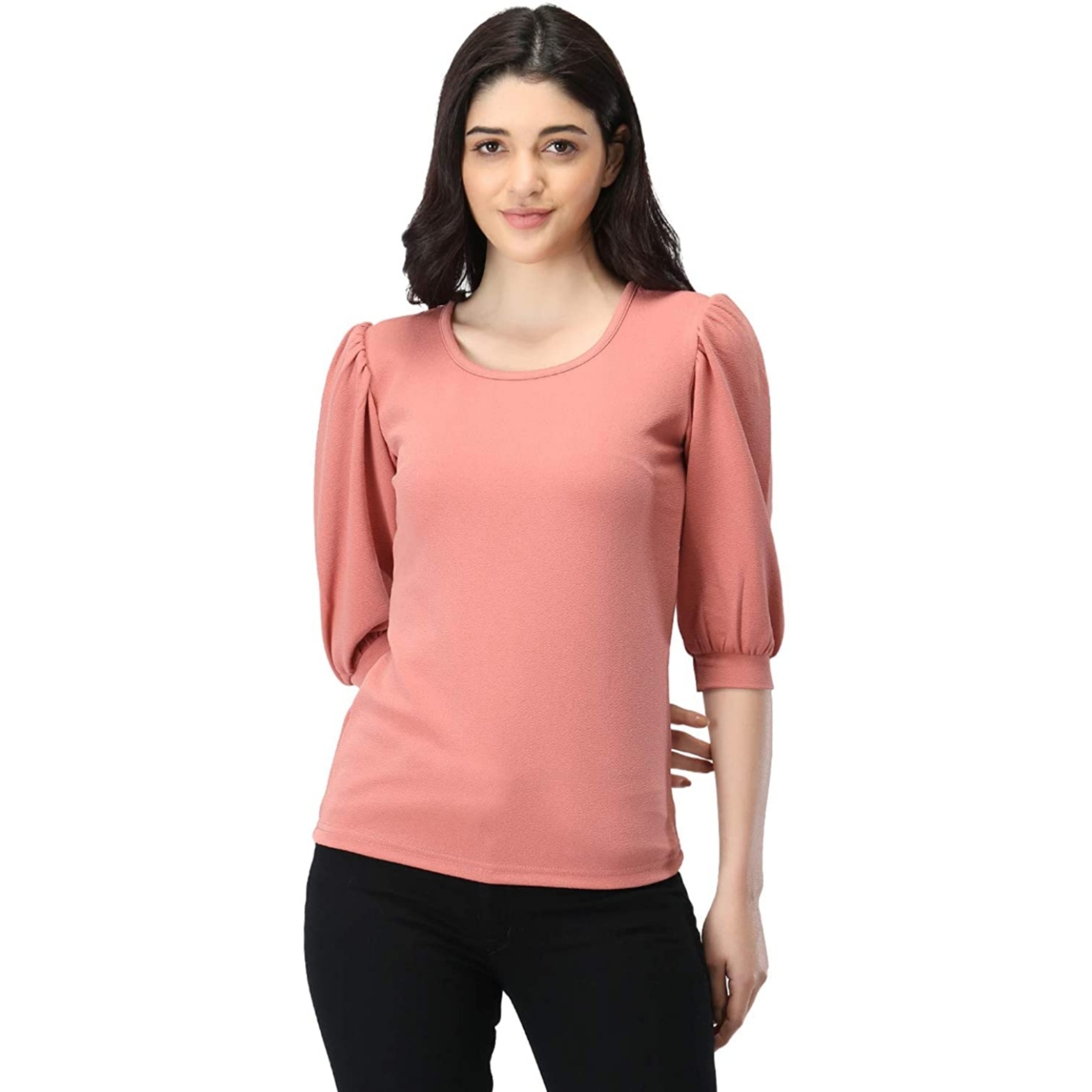 Women's Regular Fit Top With Cuffed Sleeves