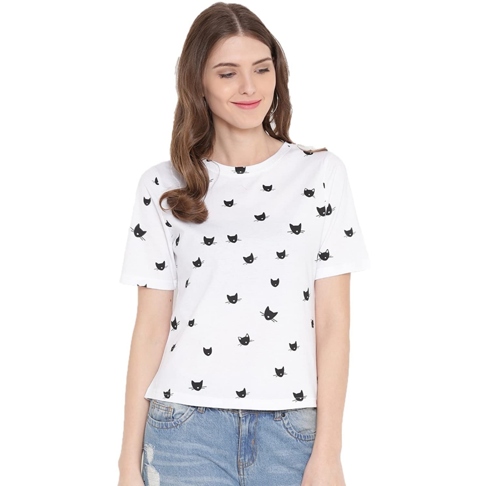 Women's Round Neck Printed Top