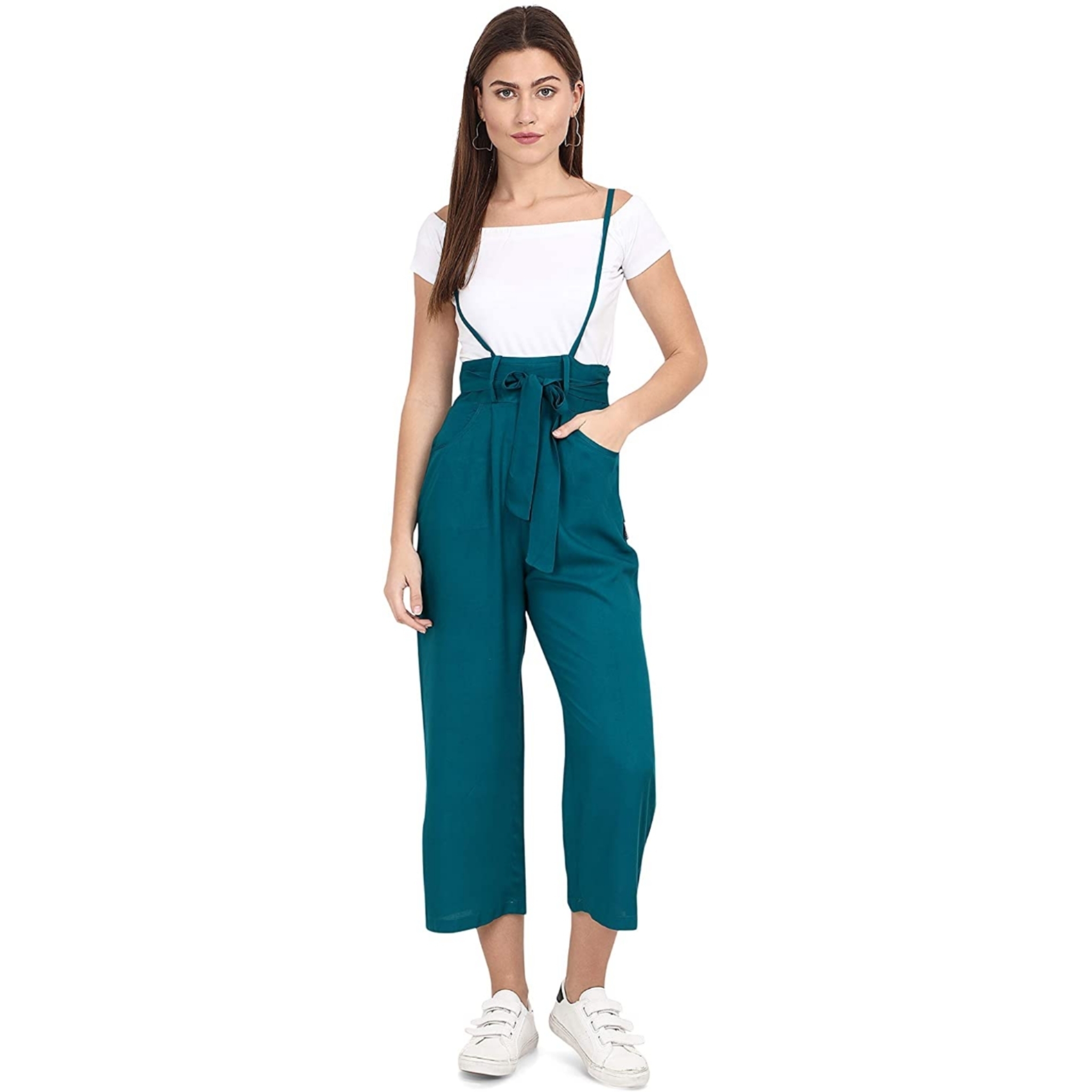 Women's Rayon Dungarees with T-shirt