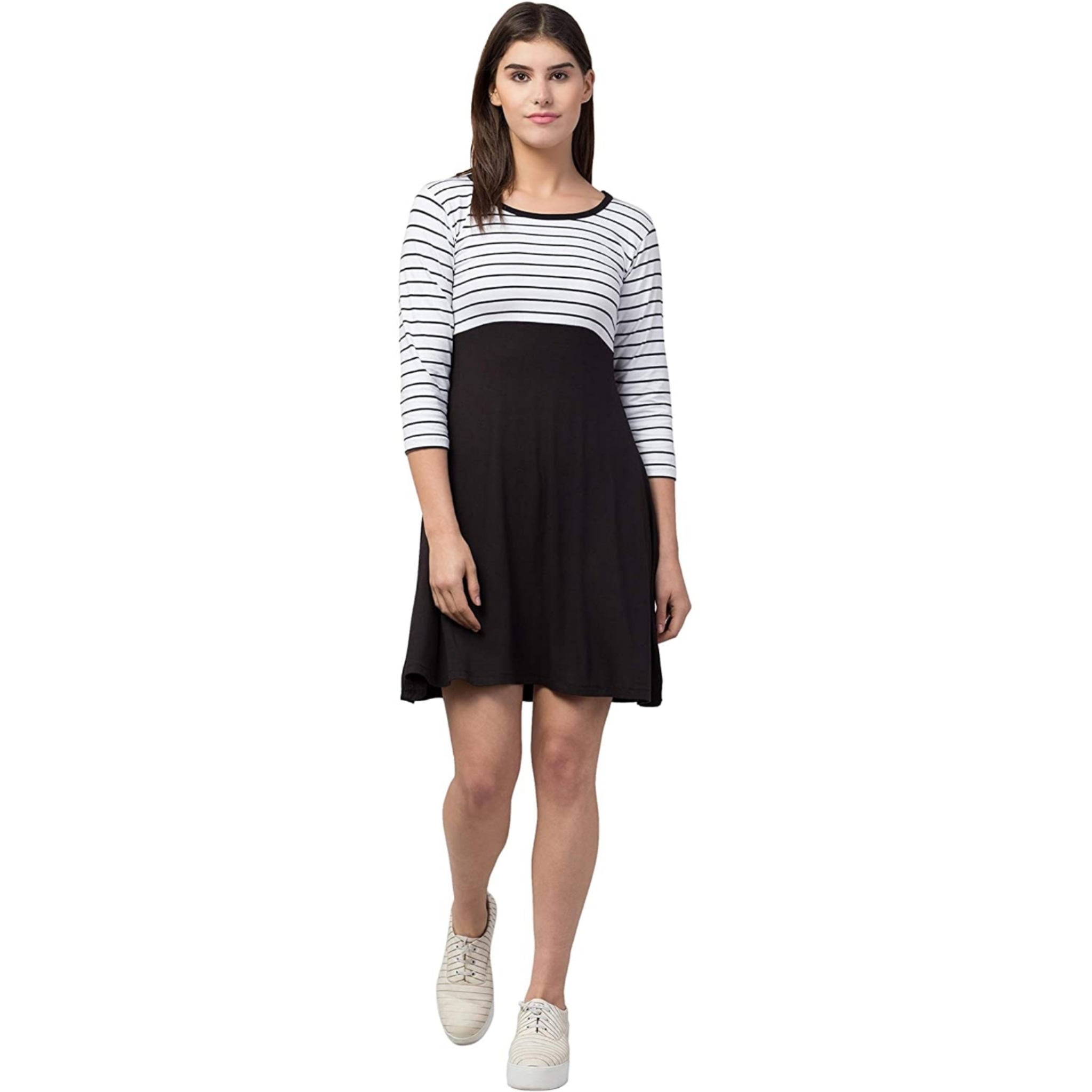 Women's White Skater Midi Dress
