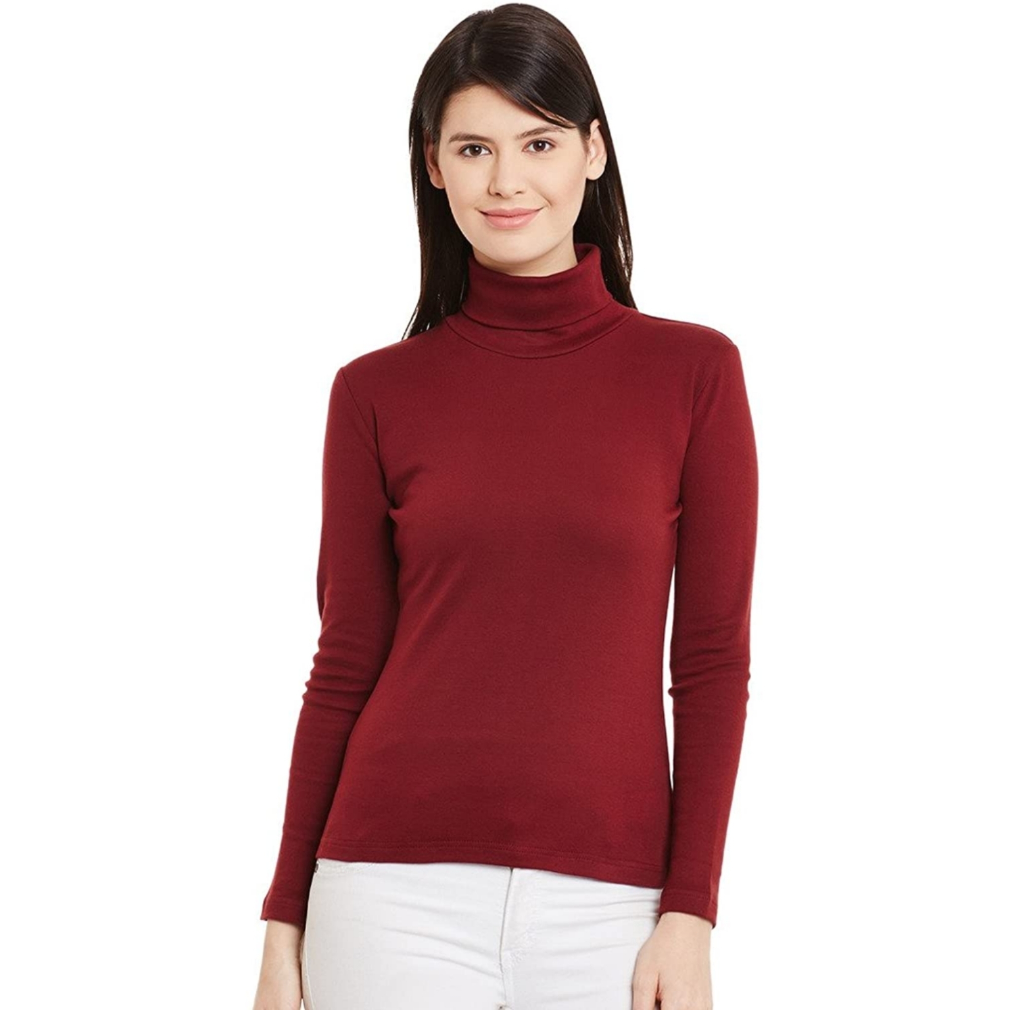 Women's High Neck Cotton T-Shirt
