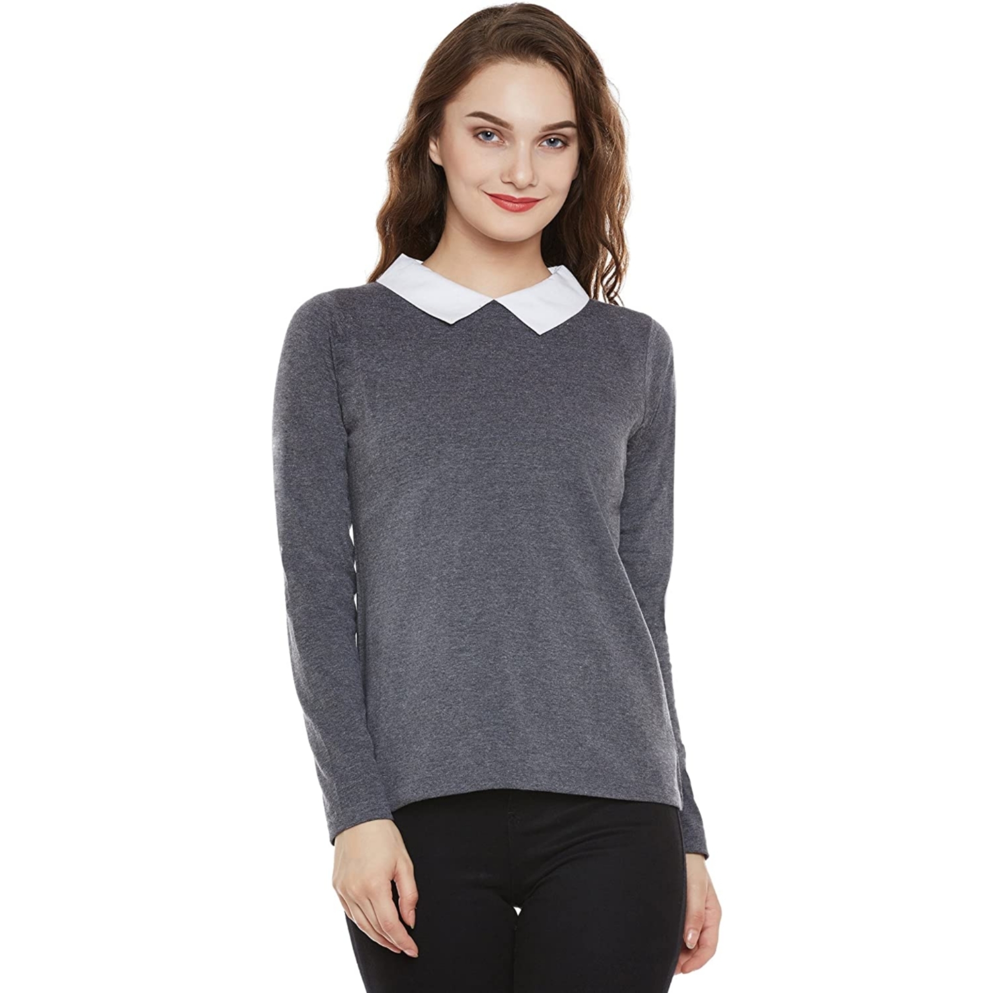 Women's Cotton Fullsleeve Collared Top