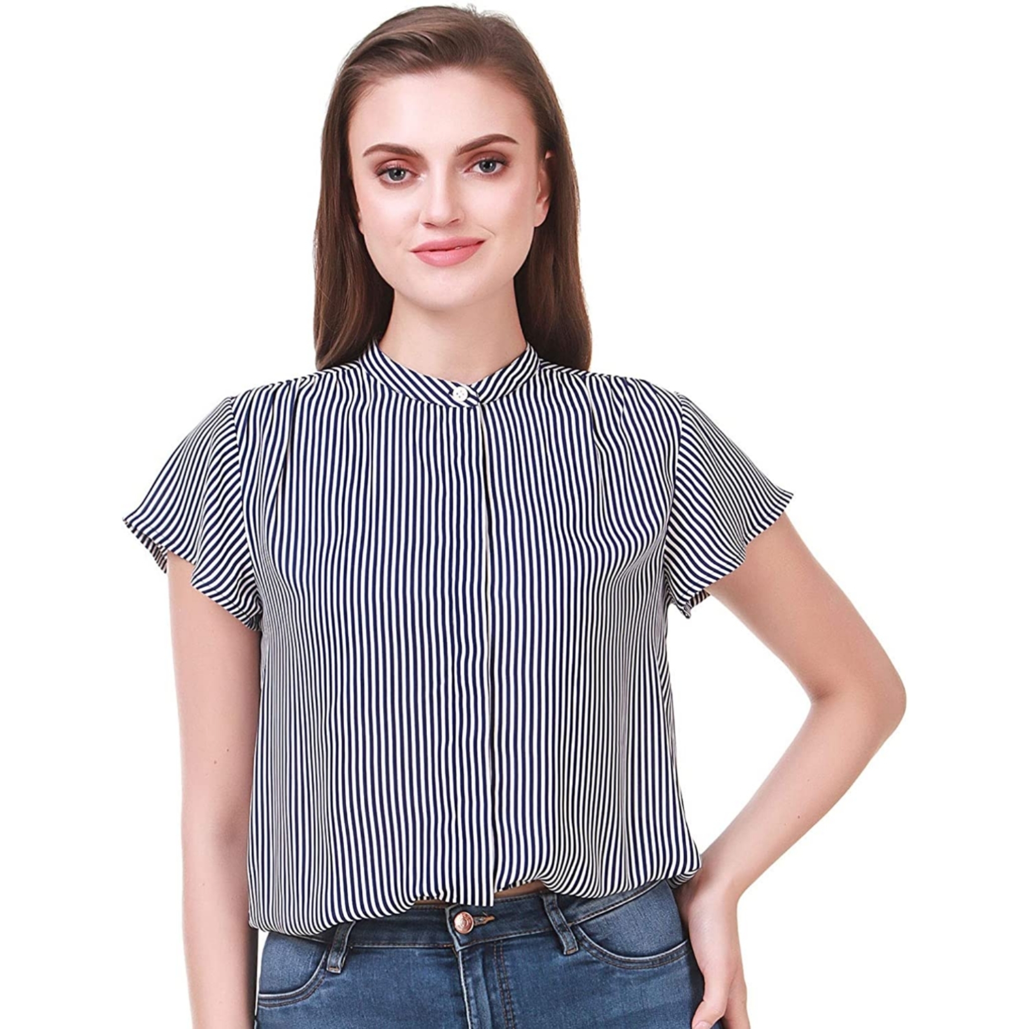 Women's Pleated Printed Regular Fit Top