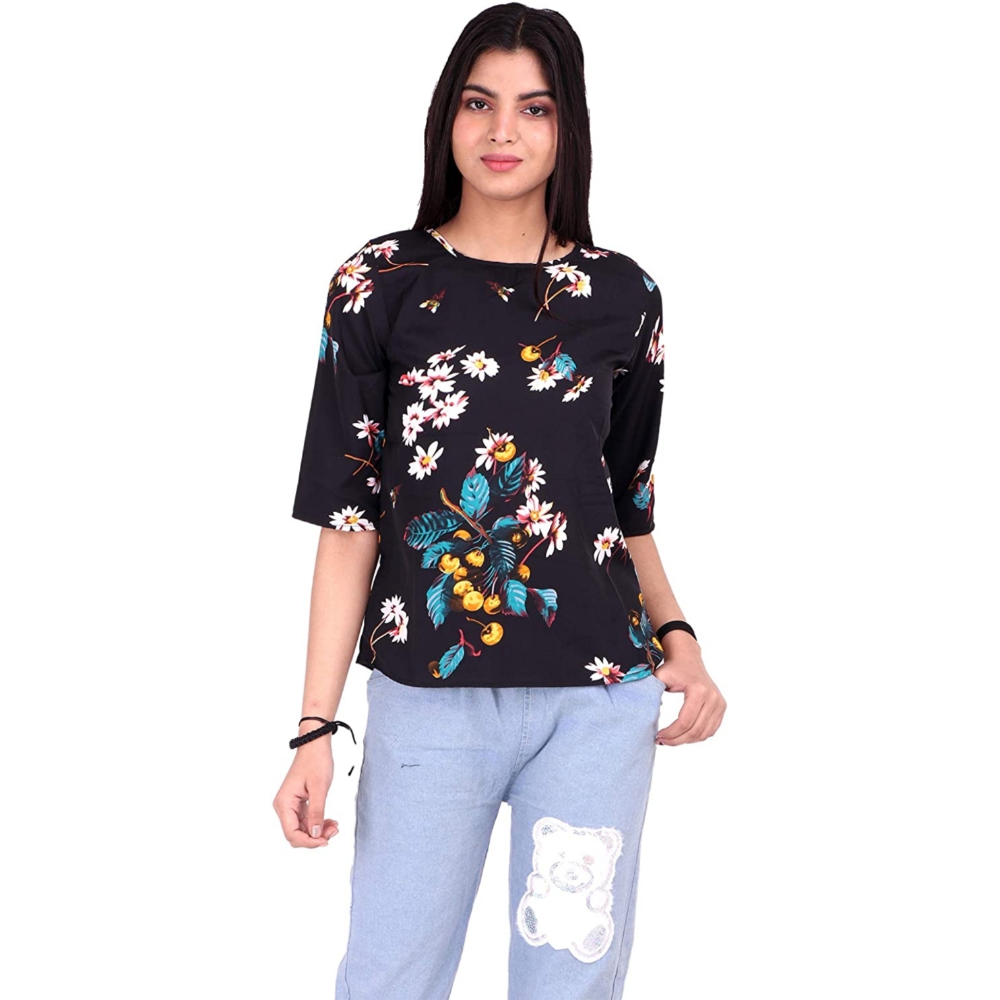 Women's Printed Round Neck T-shirt